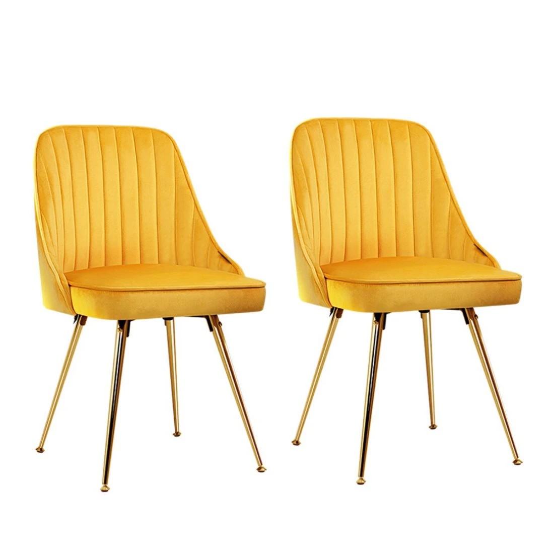 1 Artiss Dining Chairs Set of 2 - Yellow, 1 of 7
