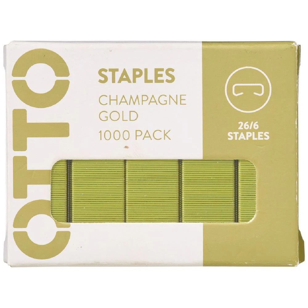 1 Otto 26/6 Gold Staples 1000 Pack, 1 of 2