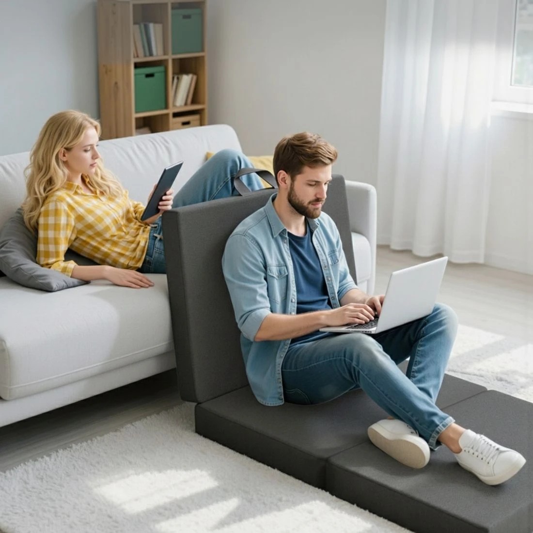 5 BedStory Folding Mattress Small Single Trifold Mattress with Firm Support Foam Washable - Single Bed - Black, 5 of 6