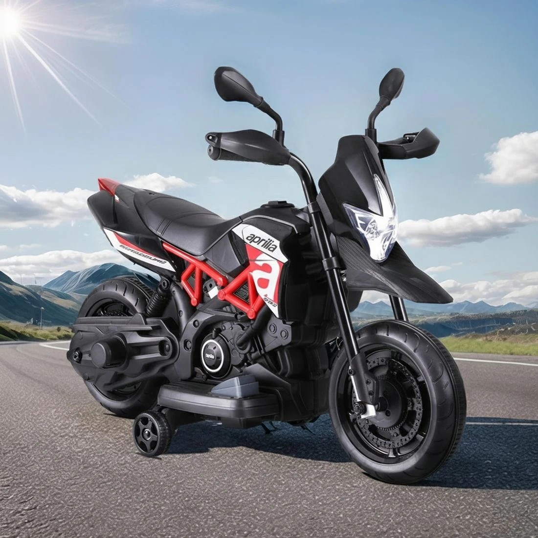 5 Kids Electric Ride On Car Motorcycle Motorbike Aprilia Licensed Dorsoduro 900 - Black, 5 of 6