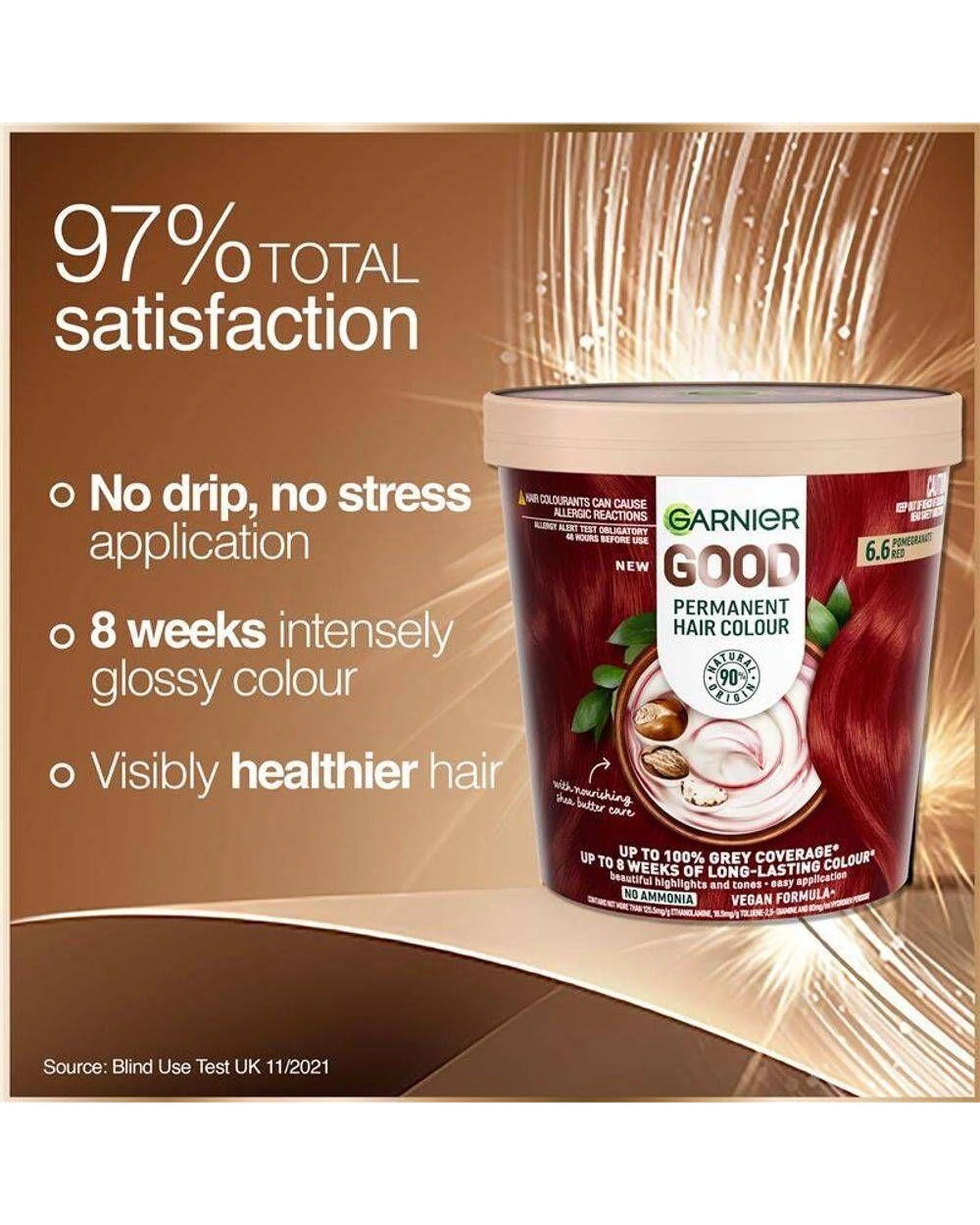3 3 x Garnier Permanent Hair Colour - 6.6 Pomegranate Red - Red, 3 of 6