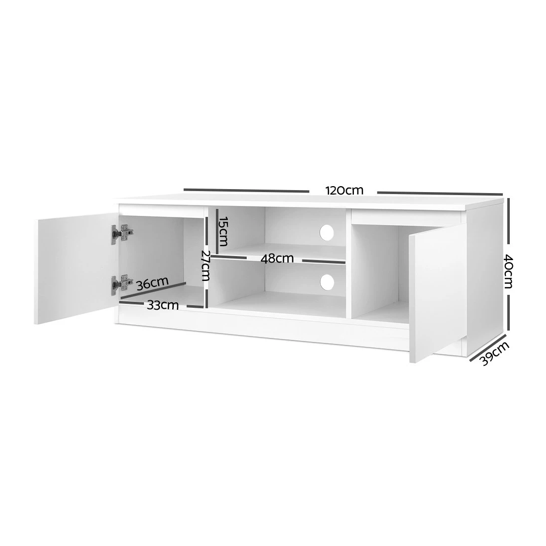 3 Artiss TV Cabinet Entertainment Unit 120cm Anita - White, 3 of 3