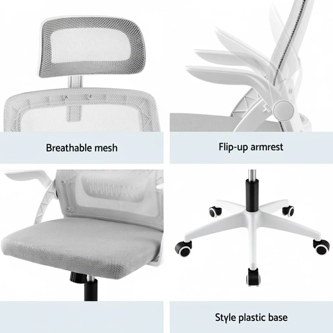 8 Artiss Office Desk & Chair Set 136cm L Shaped Computer Desk with Shelves Ergonomic Office Chair Adjustable - Multi, 8 of 8