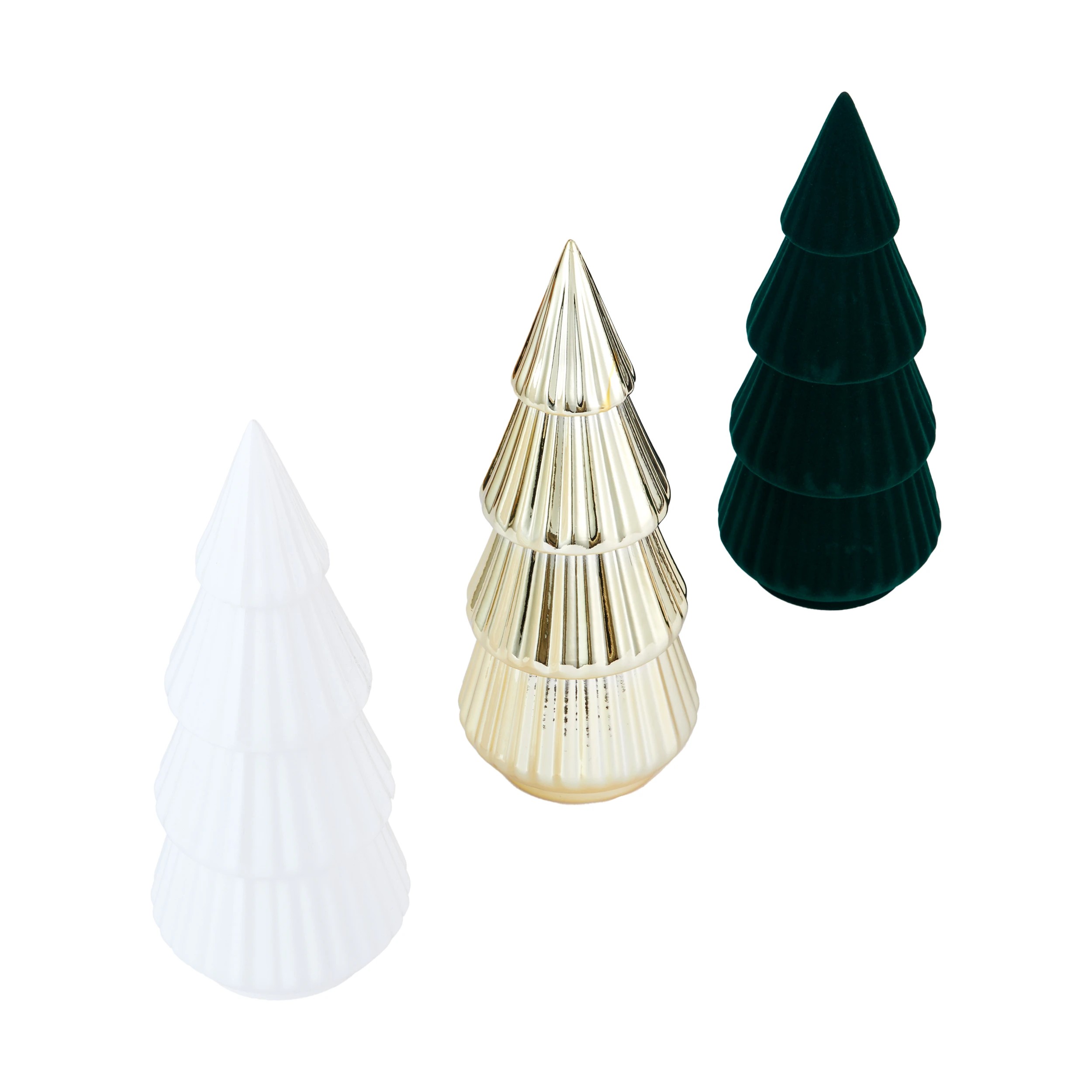 5 Metallic/Flocked/White Tabletop Tree - Assorted, 5 of 5