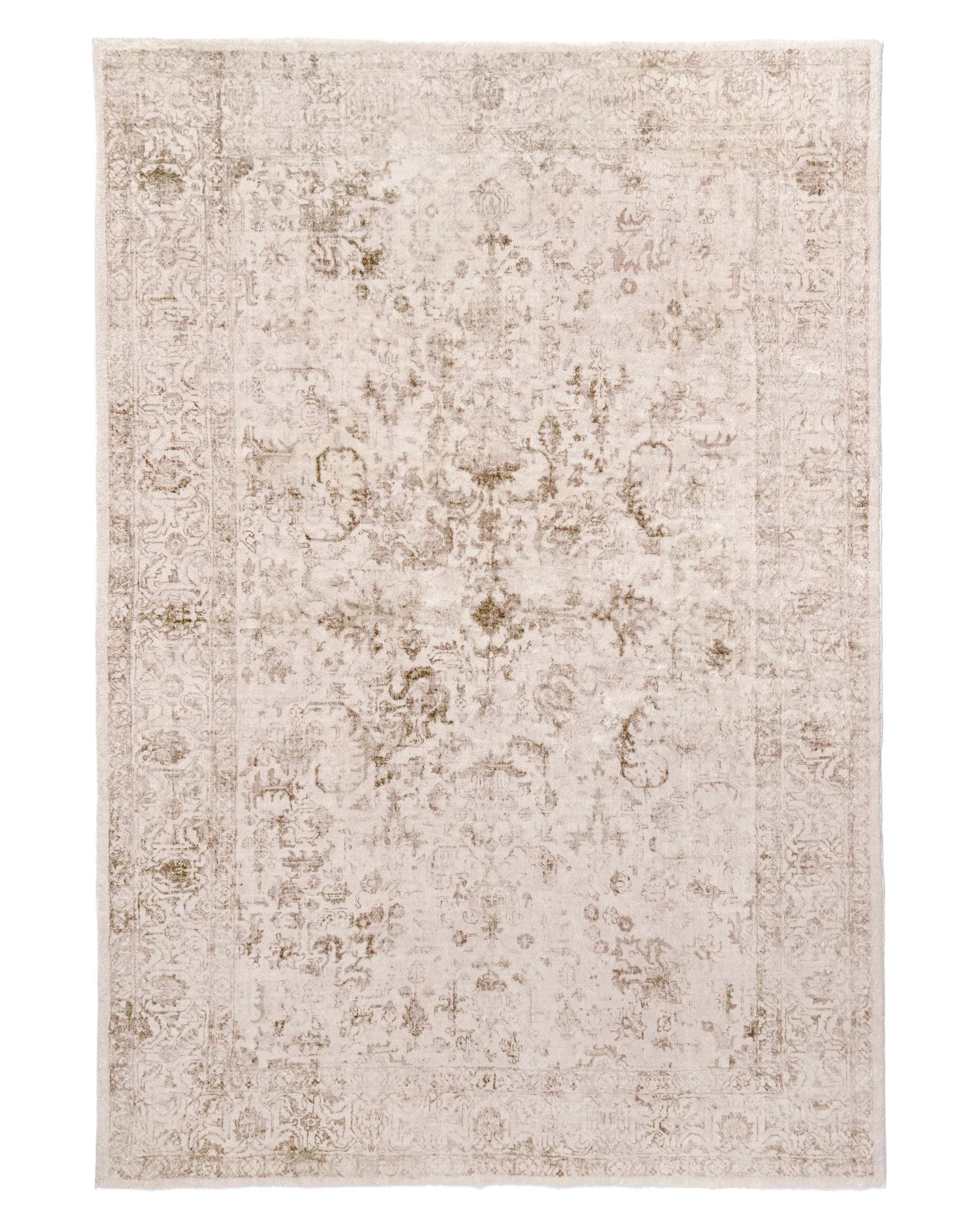 1 Loopsie Mabay Floral Medallion Washable Rug-180cm x 120cm - Beige, 1 of 7