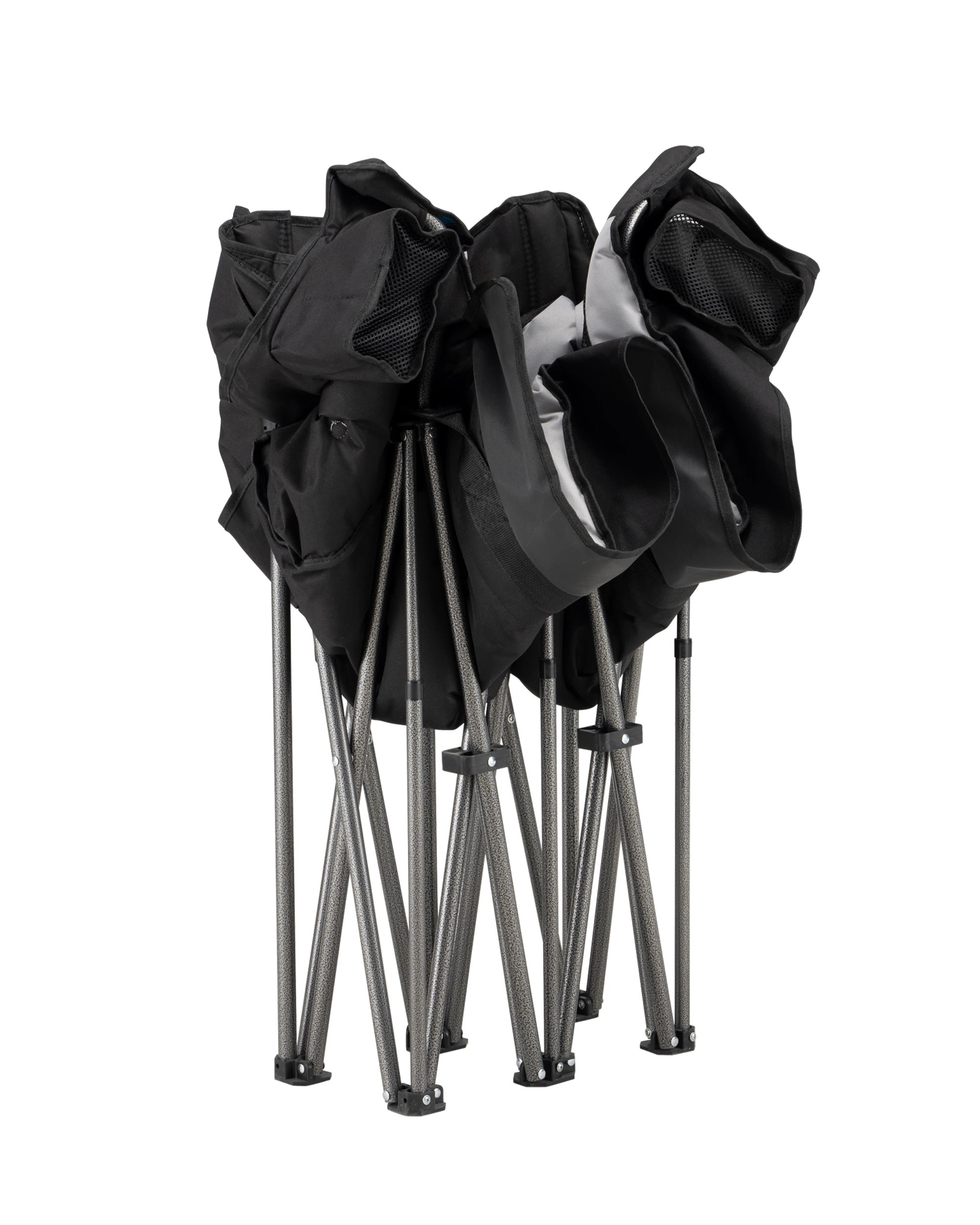 7 San Hima Folding Double Camping Chair 295KG Padded W/ Cup Holders & Pocket Black, 7 of 9