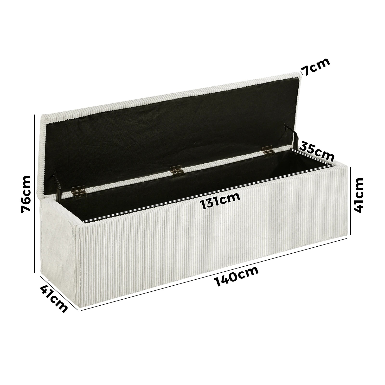 10 Oikiture Storage Ottoman Blanket Box Foot Stool Xl Chest Toy Velvet
 - Beige, 10 of 10