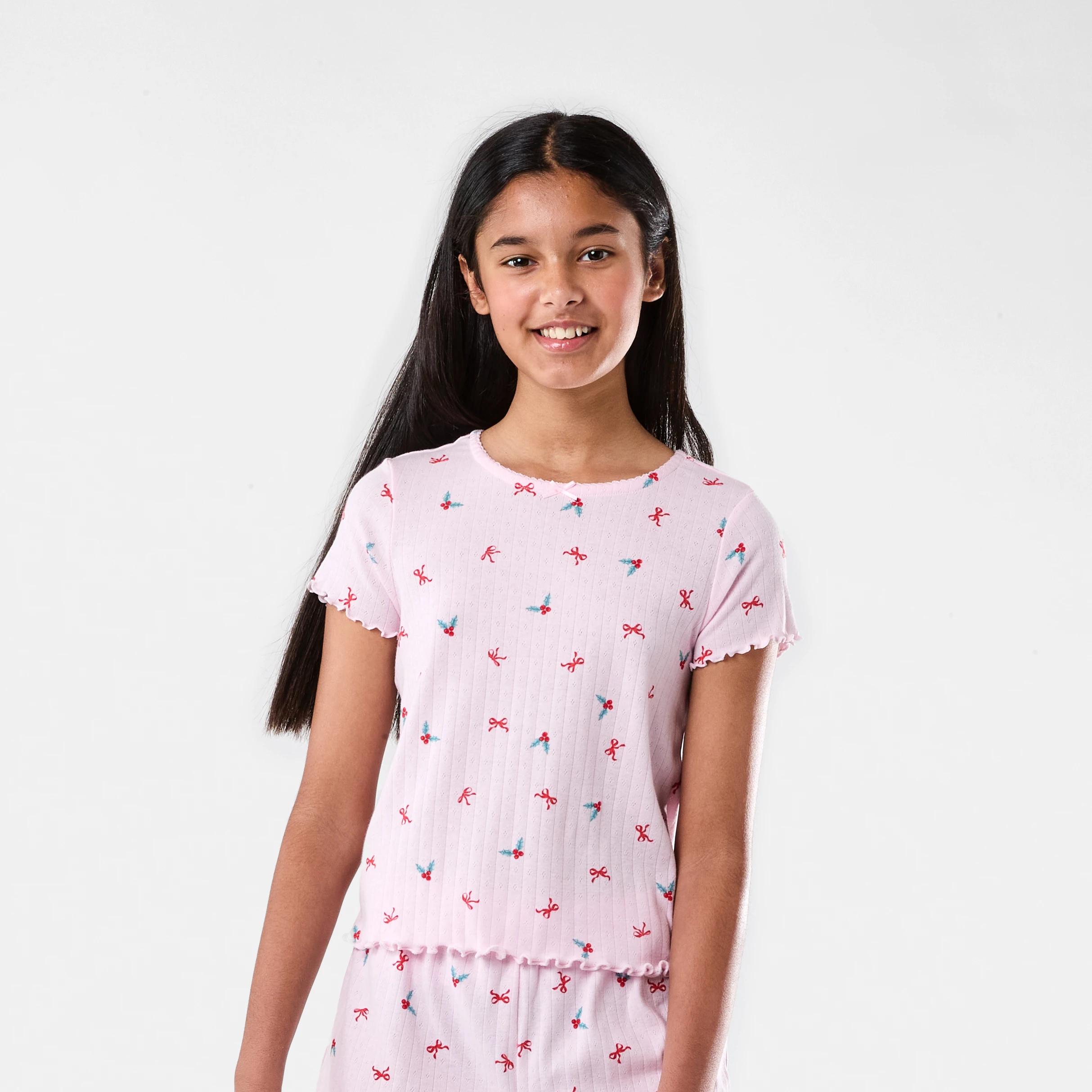 3 Christmas Pointelle Pyjama Set PINK XMAS, 3 of 7