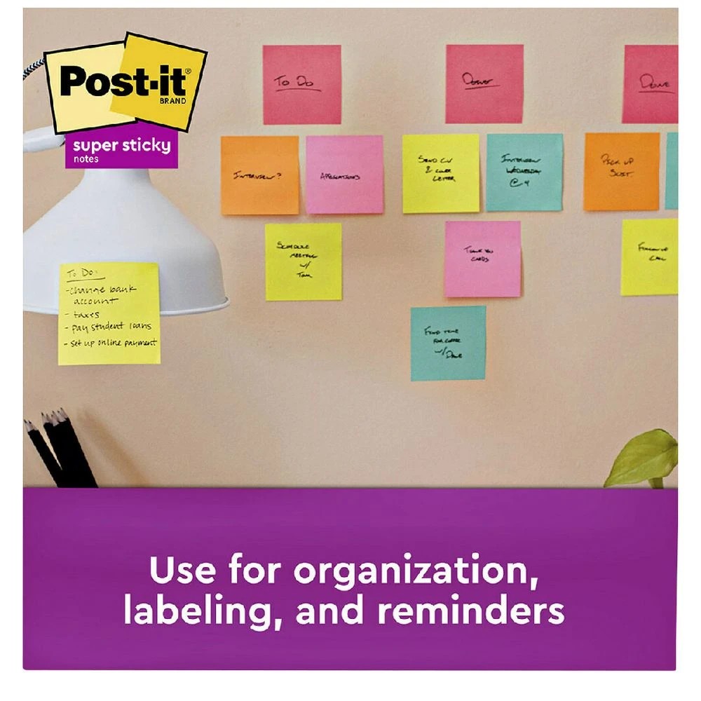8 Post-it Super Sticky Notes 101 x 101mm Supernova Neons 3 Pack, 8 of 10
