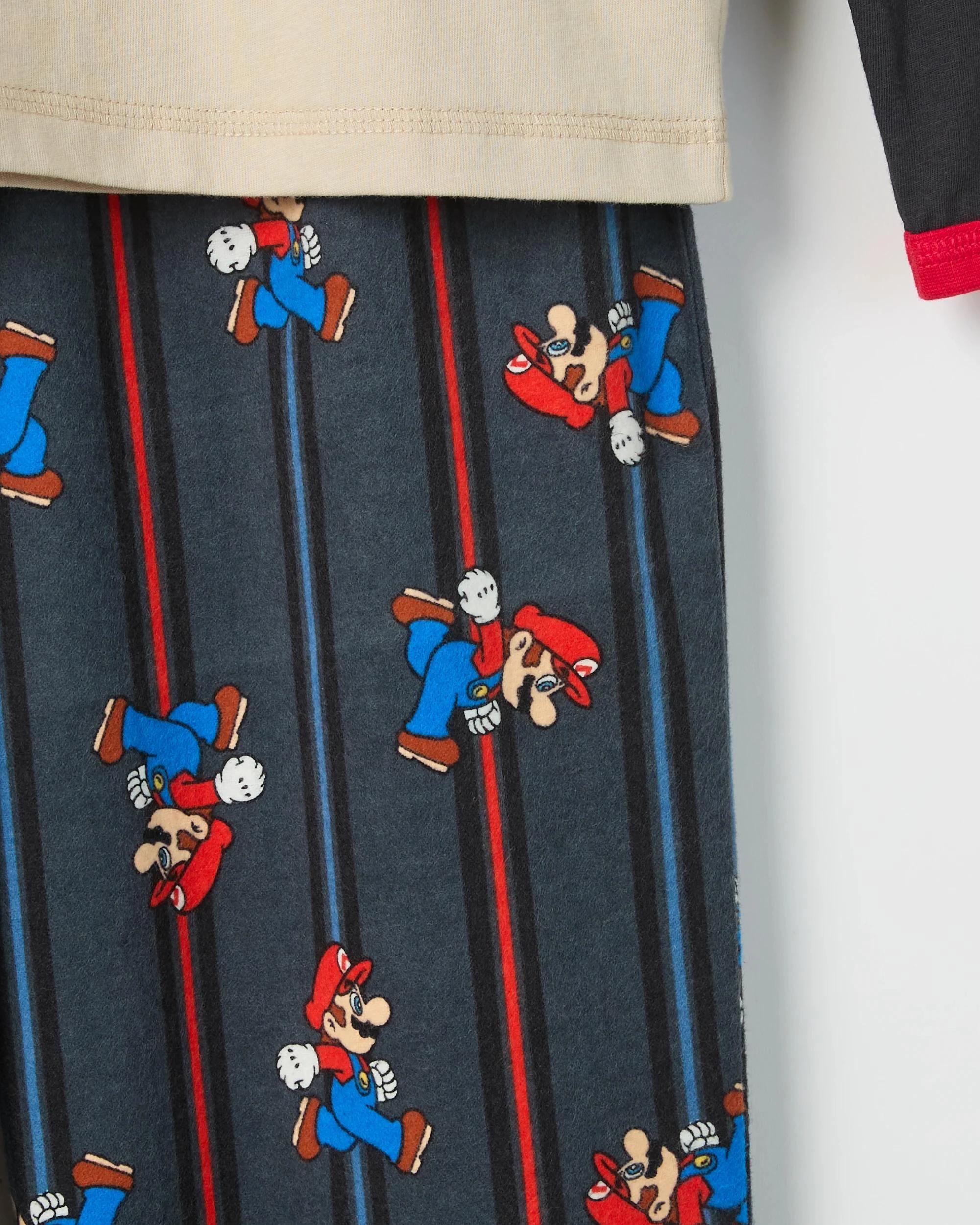 6 Super Mario Australian Cotton Older Boys Knit/Flannel Pyjama Set MARIO, 6 of 7