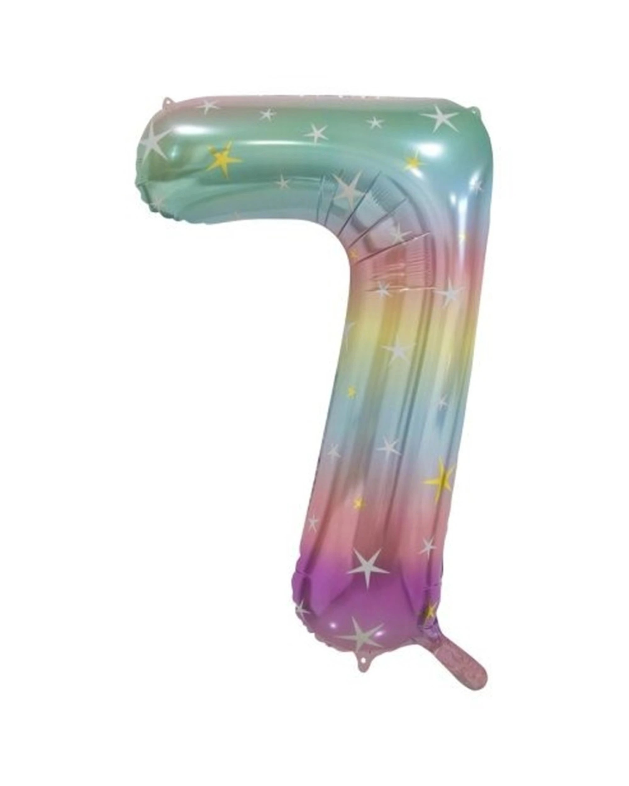 1 Alpen Decrotex Foil Balloon Number 7 Party Decoration 34 Inches Pastel Rainbow - Multi, 1 of 1