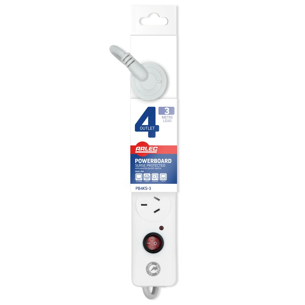 2 Arlec 4 Outlet Surge Protected Powerboard, 2 of 3