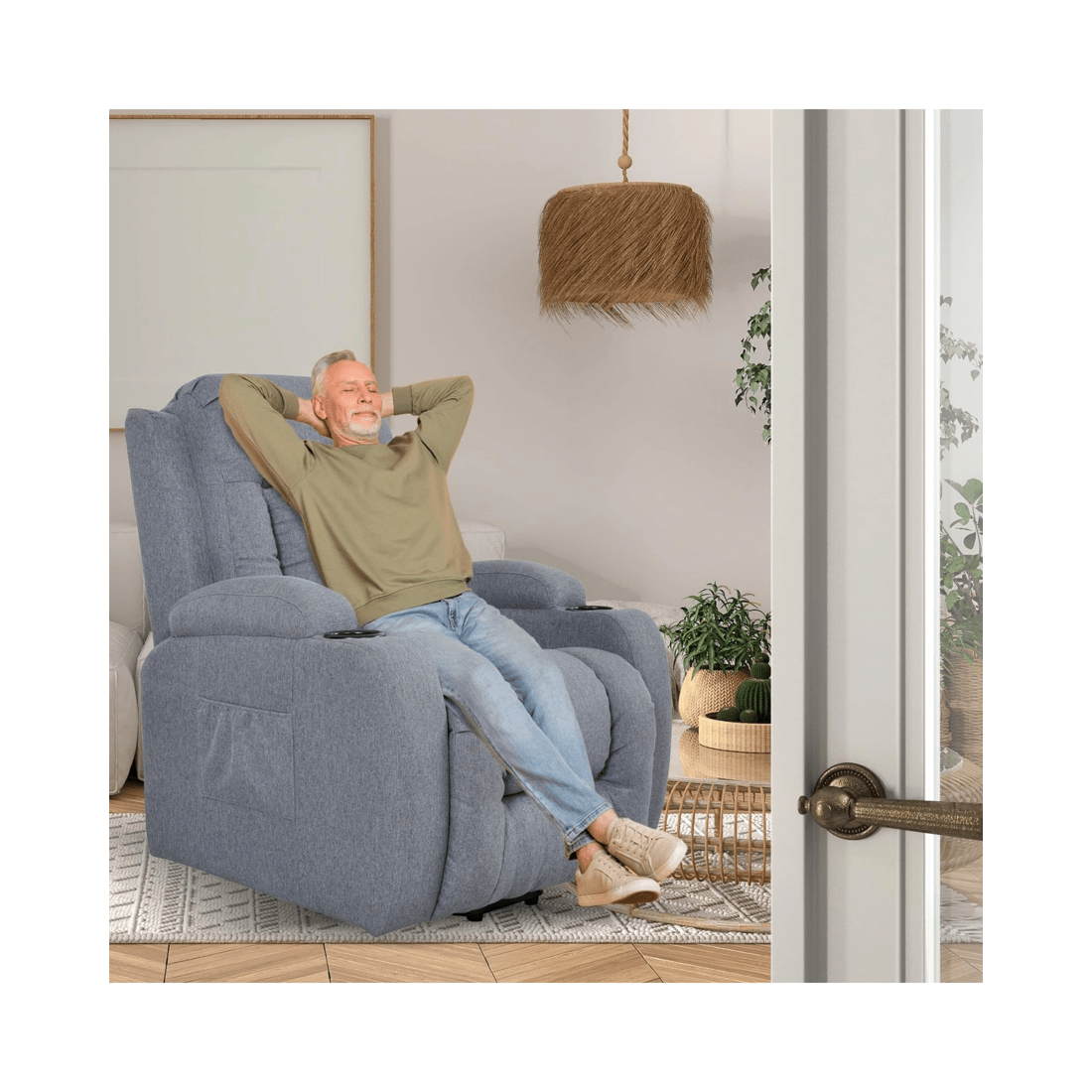 1 Advwin Recliner Chair Electric Lift Massage Chair Lounge Heat Sofa Grey, 1 of 3