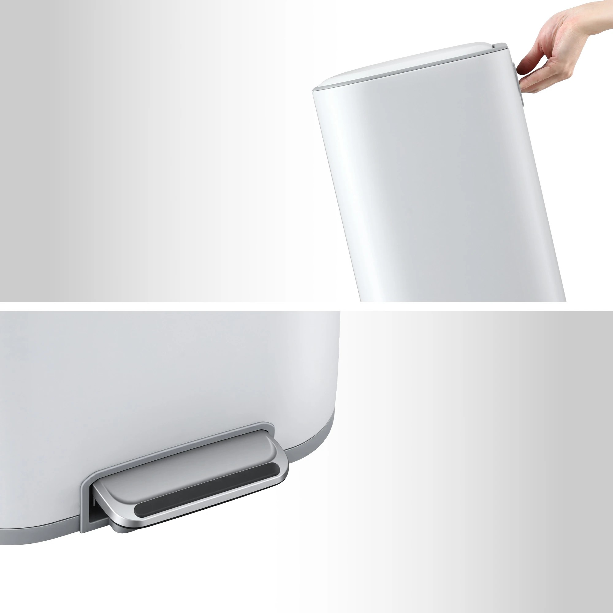 8 Cefito 40L Kitchen Trash Can Pedal Bin Rubbish Bin Steel Soft-Close Lid - White, 8 of 9