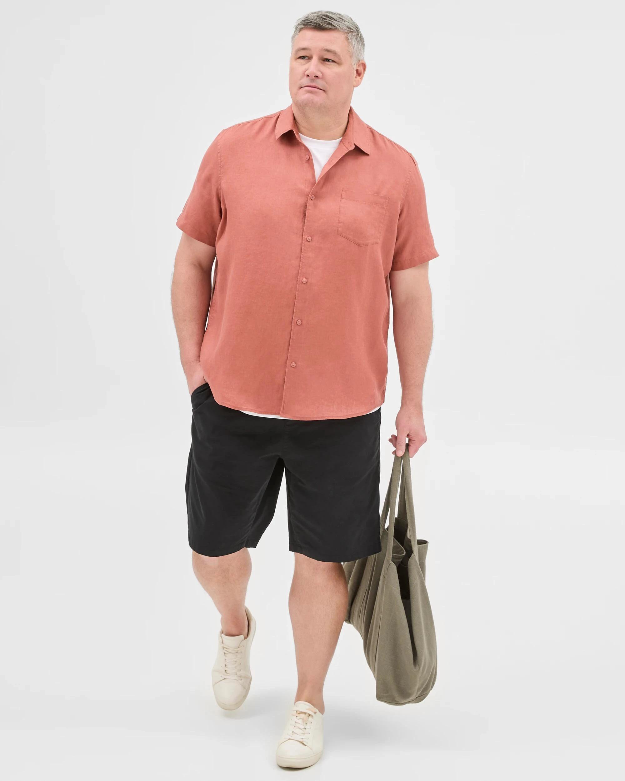 2 Target Man Plus Plus Size European Linen Shirt BRICK, 2 of 6