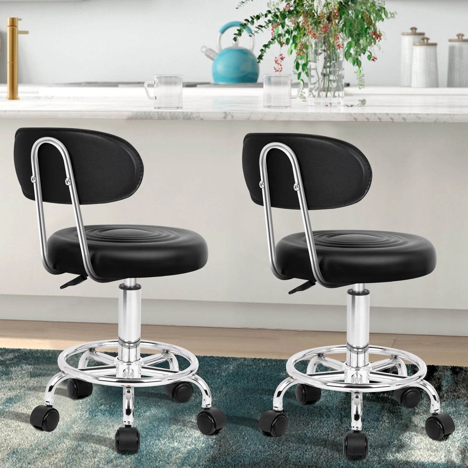 3 Alfordson Salon Stool Backrest Swivel Barber Hair Dress Chair Declan - Black, 3 of 8