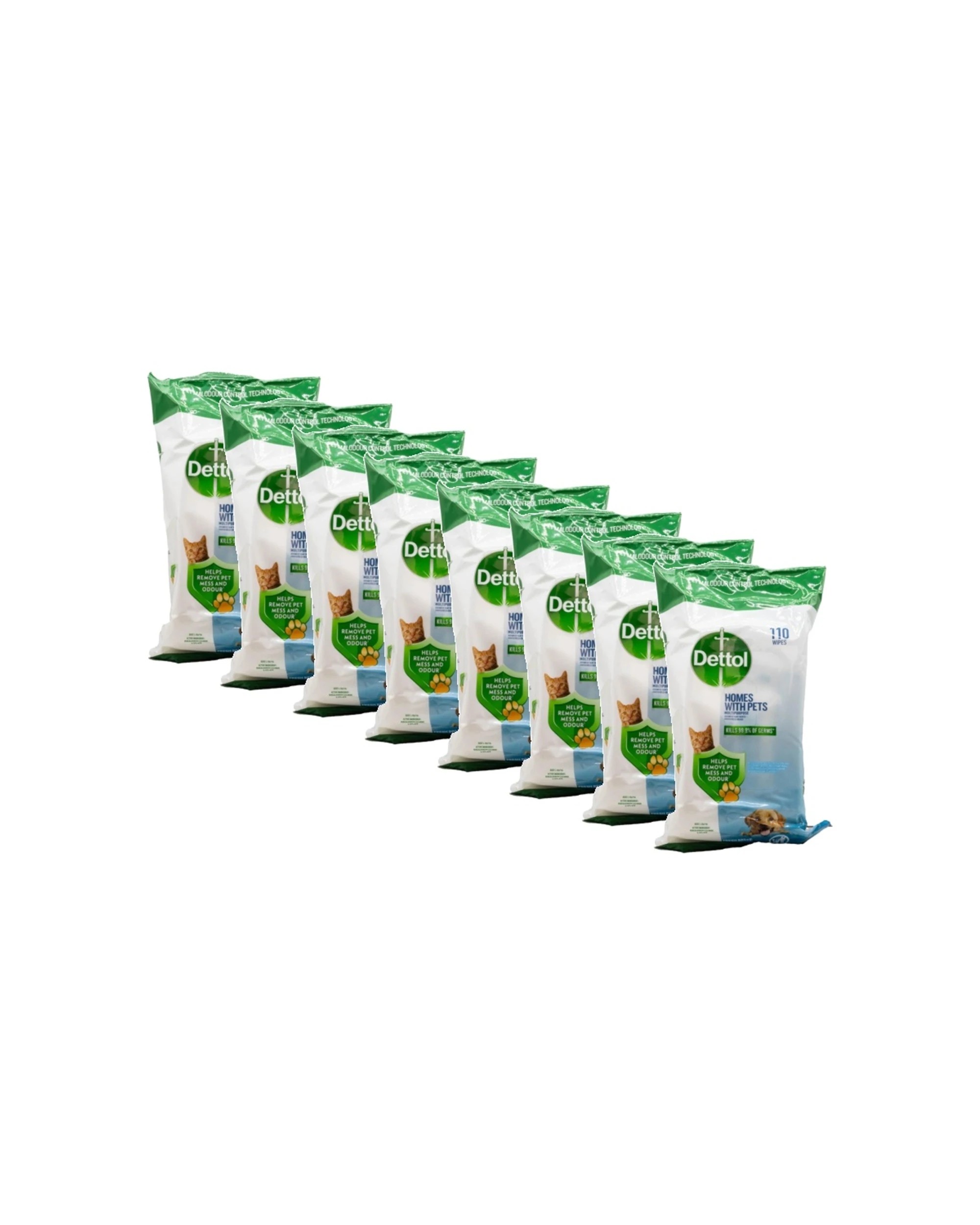1 Dettol 8x110pc Homes With Pets Multipurpose Disinfectant Wipes Fresh Bree - Multi, 1 of 3
