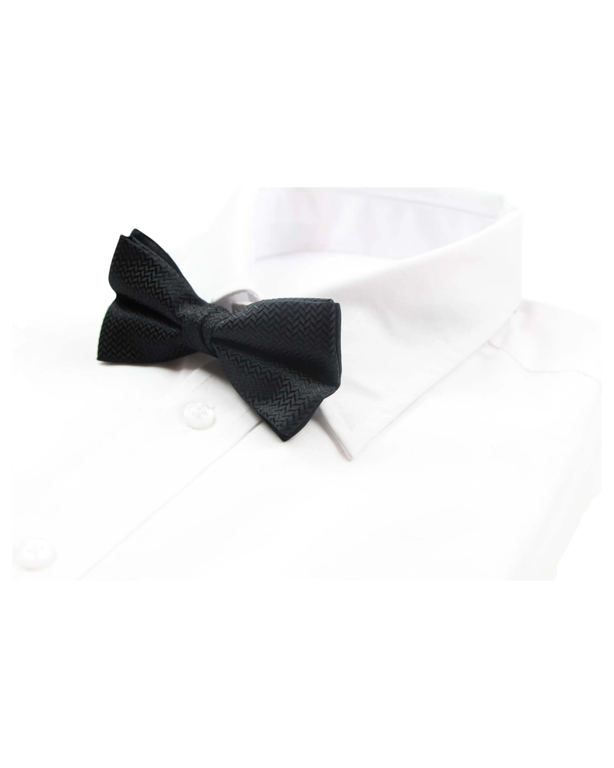 1 Zasel Mens Black Zig Zag Patterned Bow Tie, 1 of 3
