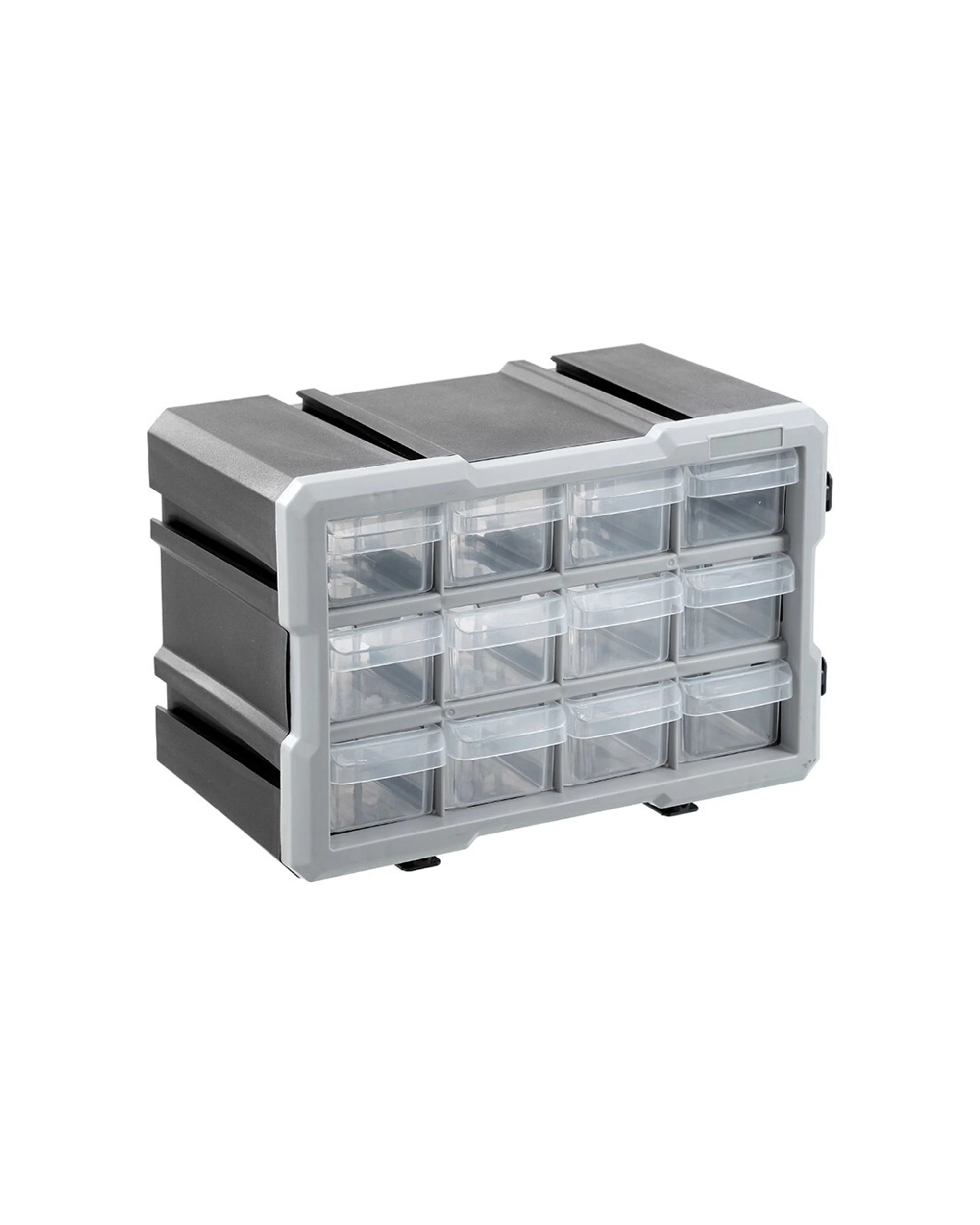 4 Boxsweden Garaz 12-Drawer Storage Organiser 29.5x19.5cm 2PK Stackable Modular - Grey, 4 of 6