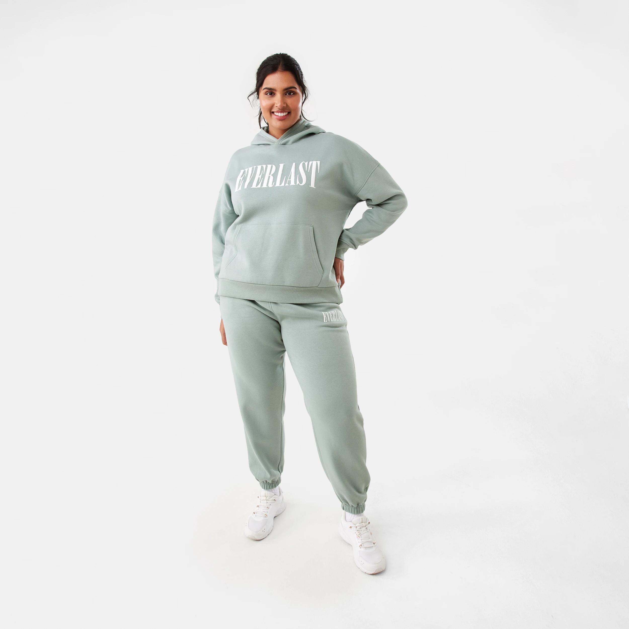 4 Everlast Womens Athletic Club Hoodie EVERLAST BLOCK LOGO SAGE GREEN, 4 of 9