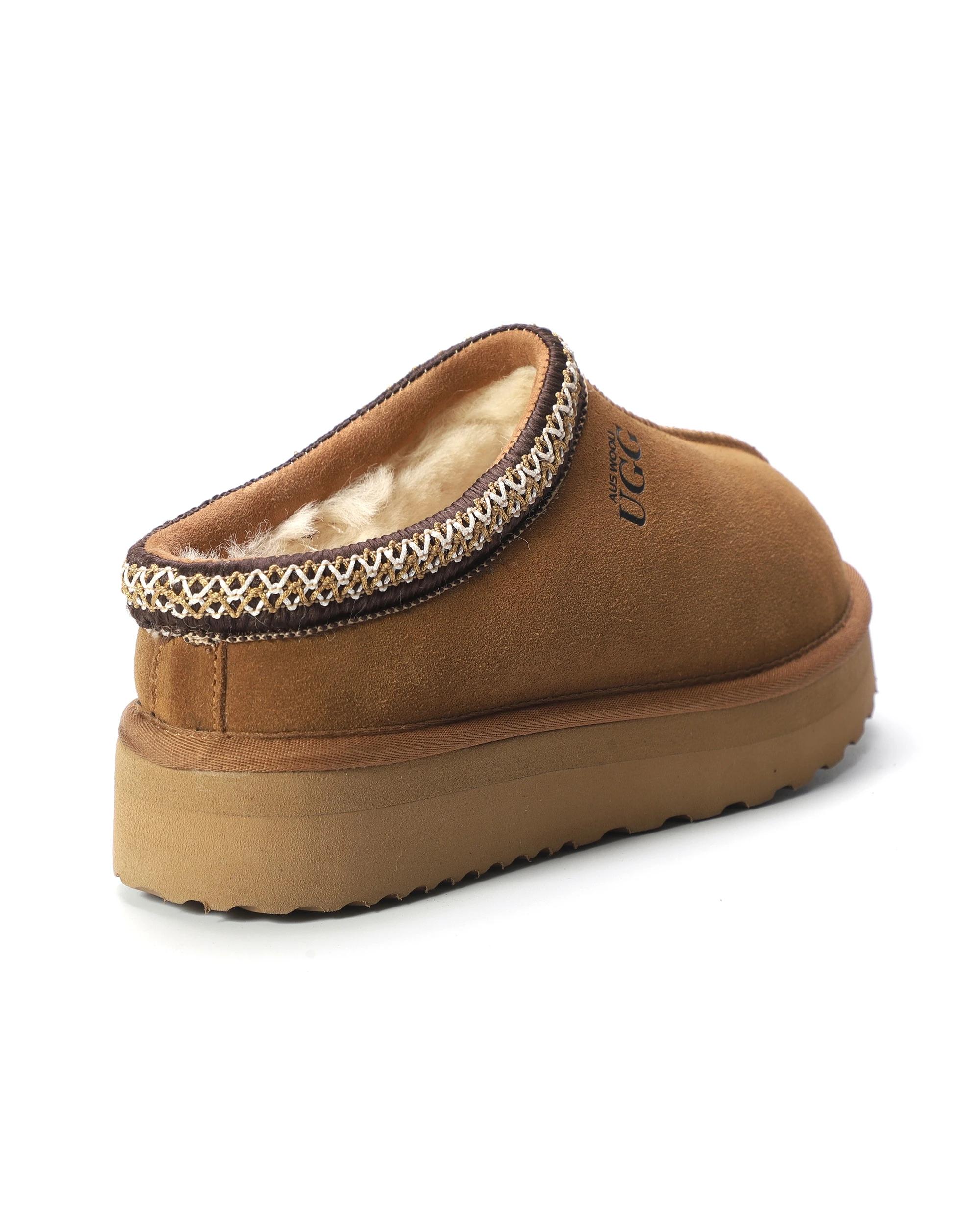 6 AUS WOOLI MENTONE Ankle Braid Platform UGG Slippers TAN, 6 of 6