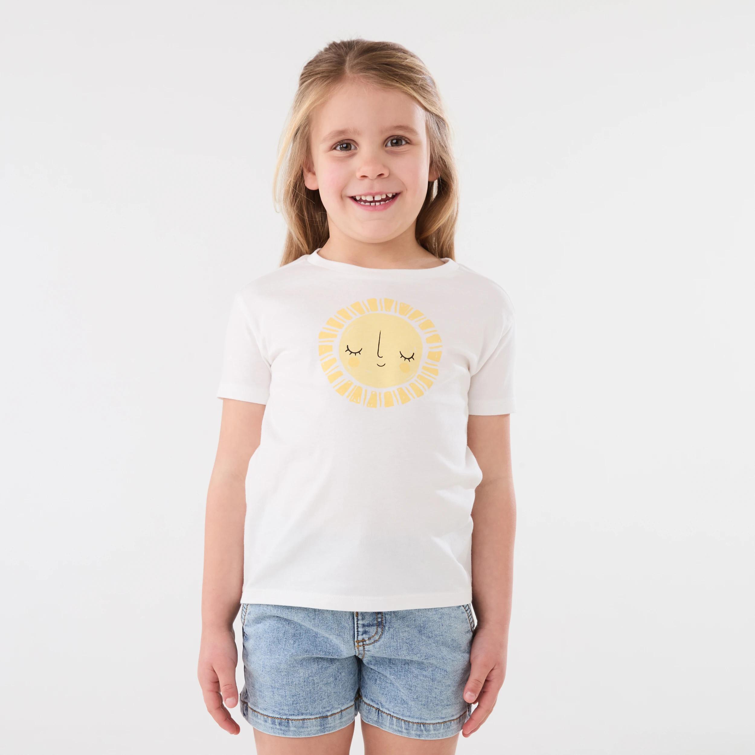 1 Printed T-shirt Wht Sun, 1 of 6