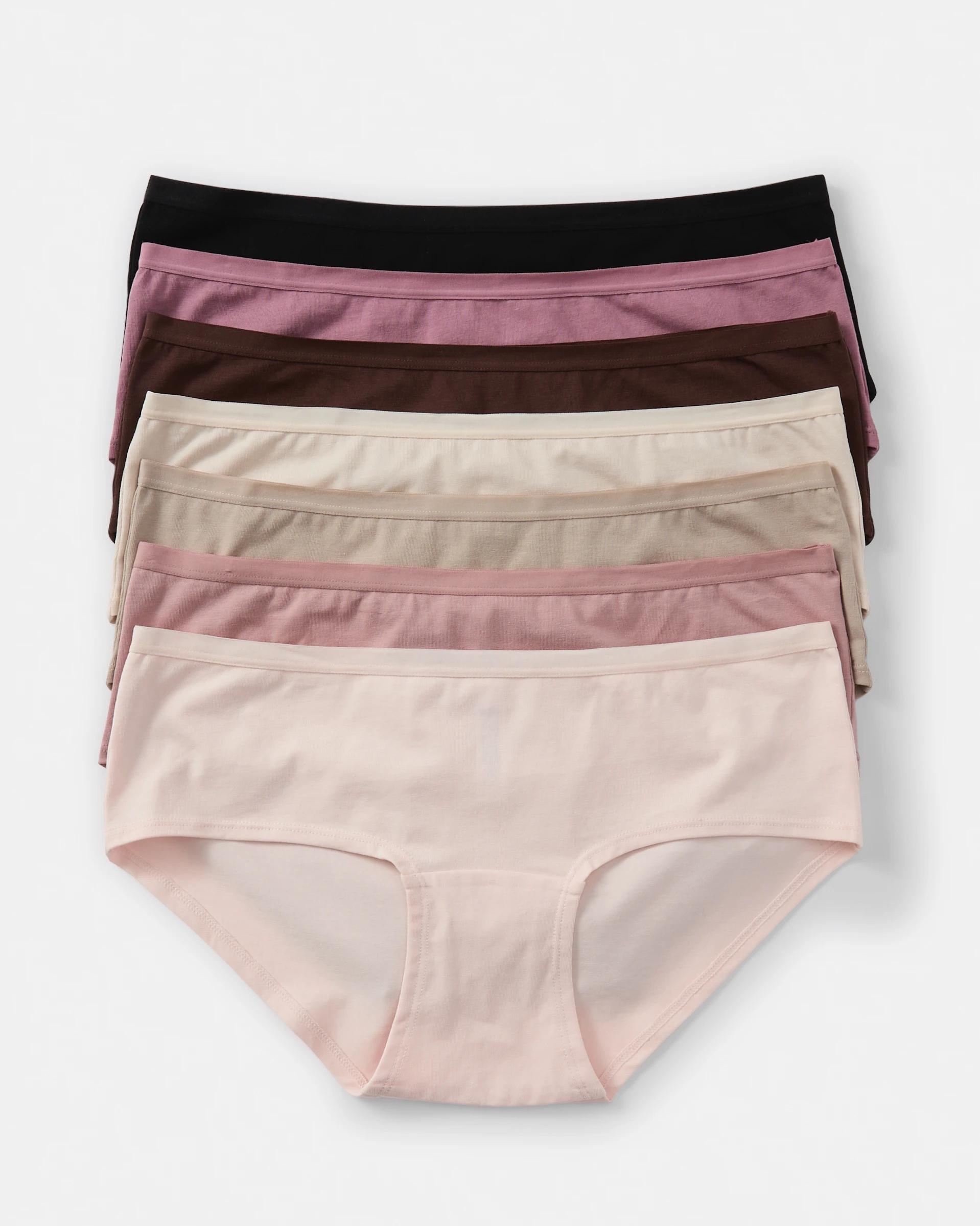 1 7 Pack Cotton Stretch Boyleg Briefs Pink Pack, 1 of 10