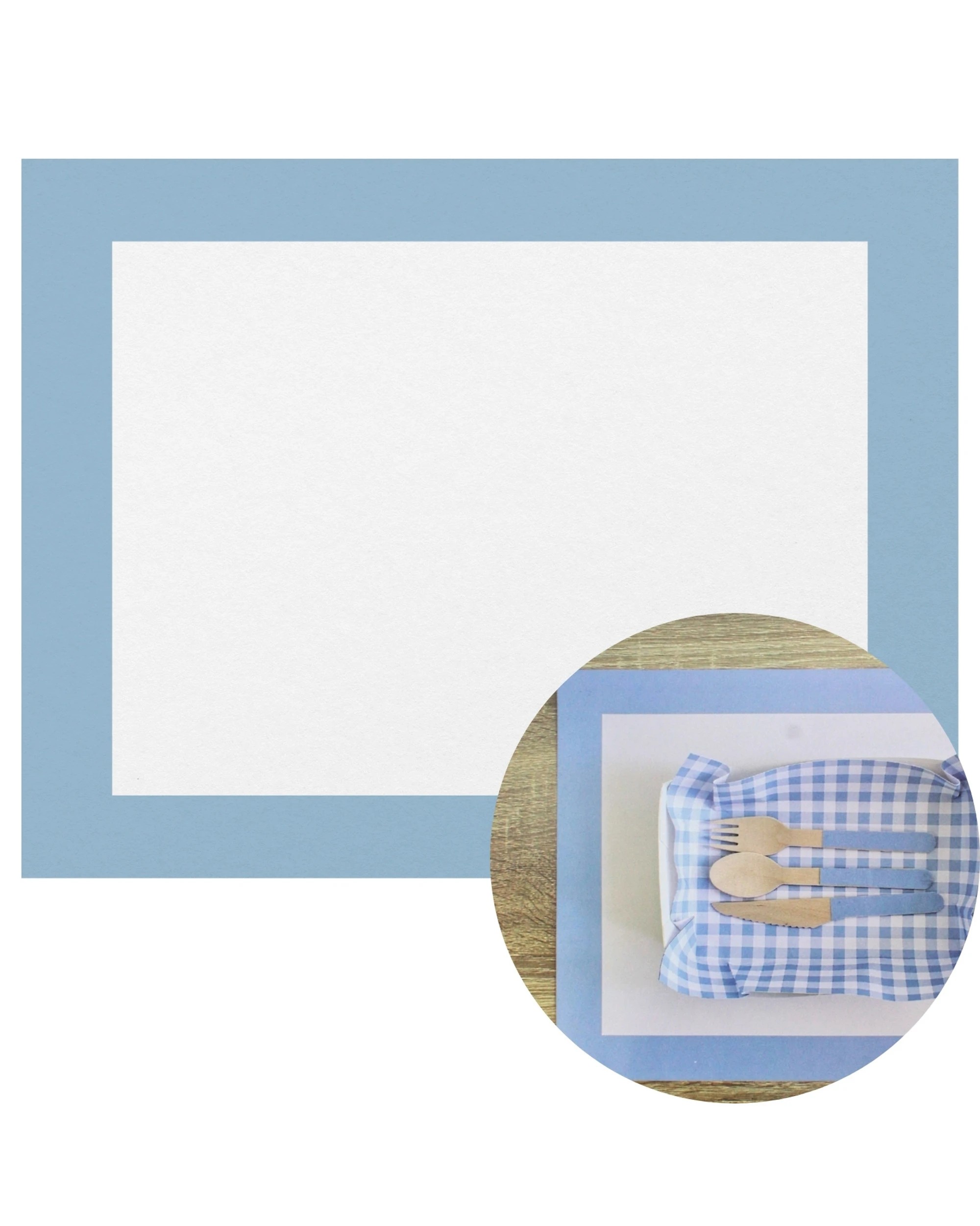 1 Artwrap and White Paper Placemats Pack of 8 - Blue, 1 of 5