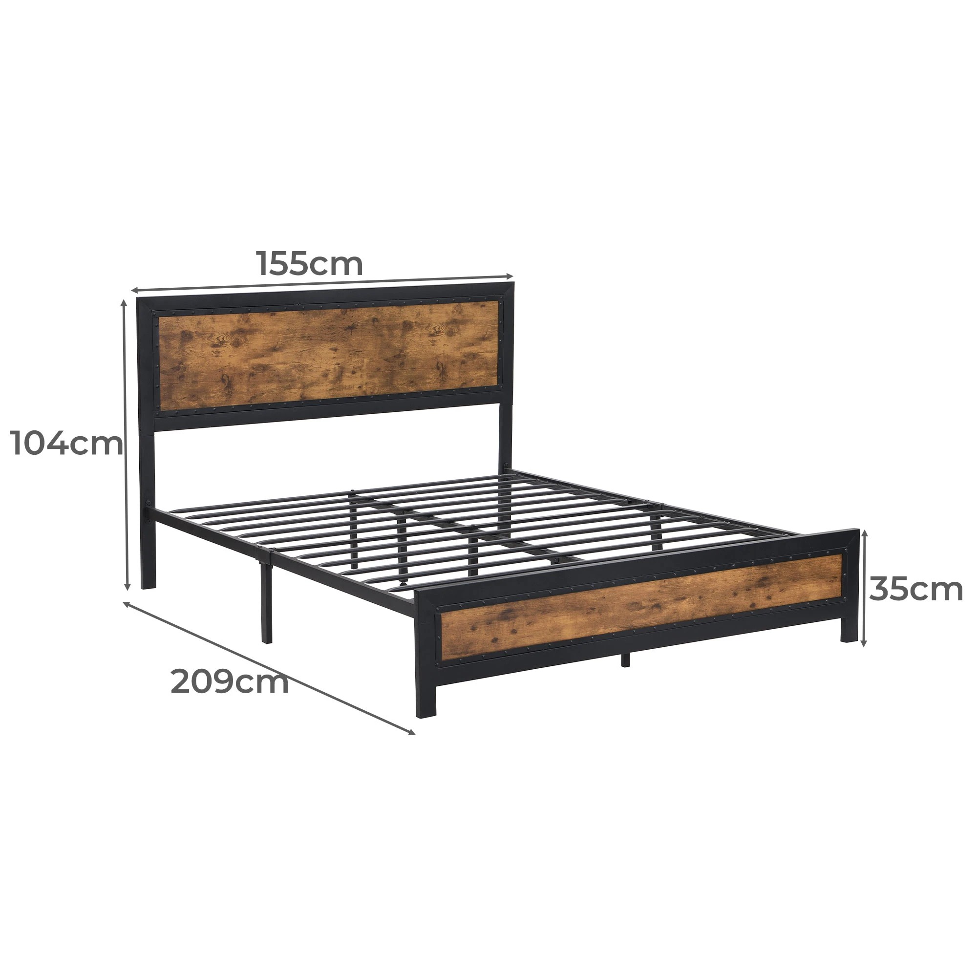 3 Levede Industrial Bed Frame - Queen, 3 of 6