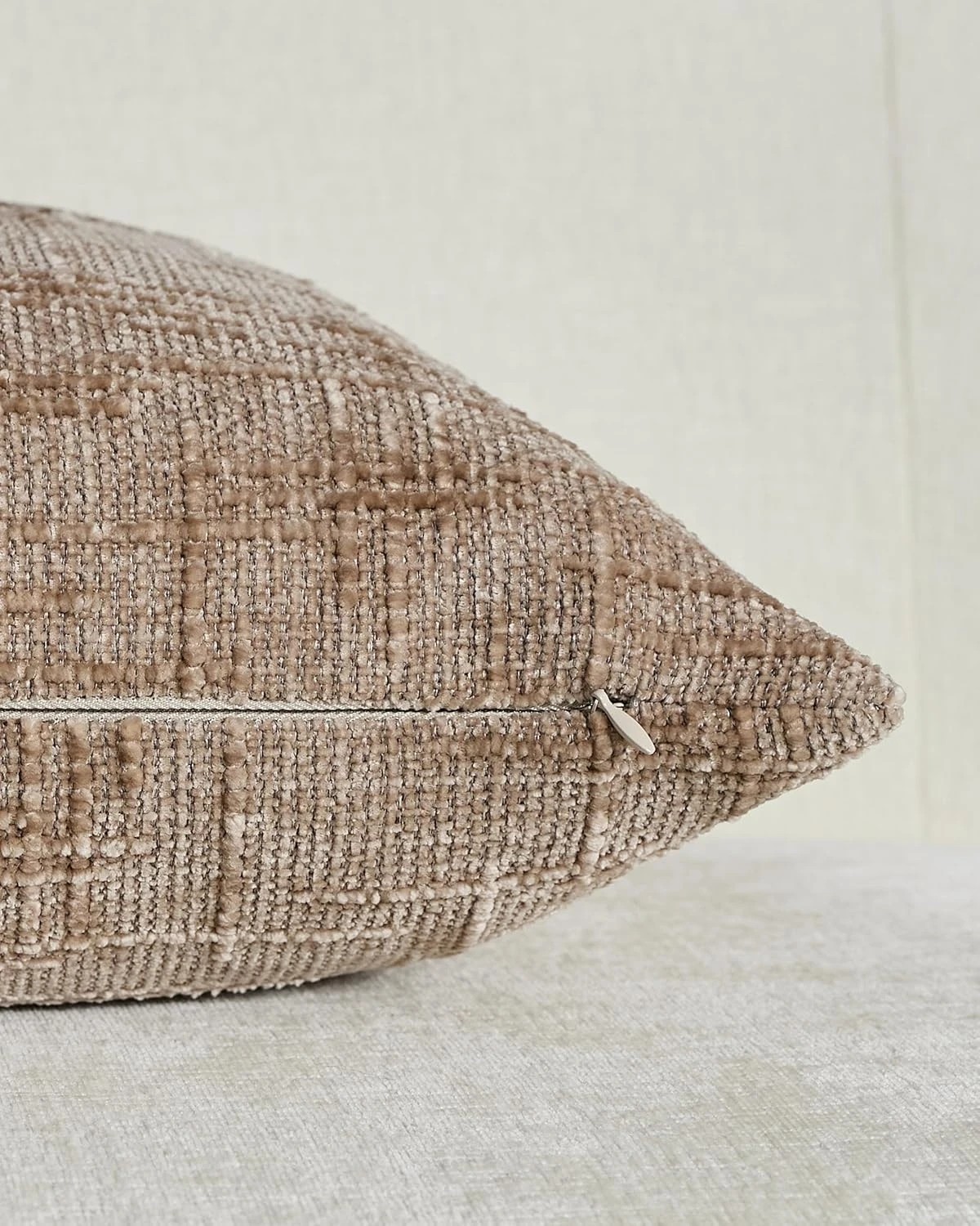 3 Gioia Casa 2-Pack Chenille-Textured Cushion Covers 45cm x 45cm - Camel, 3 of 3