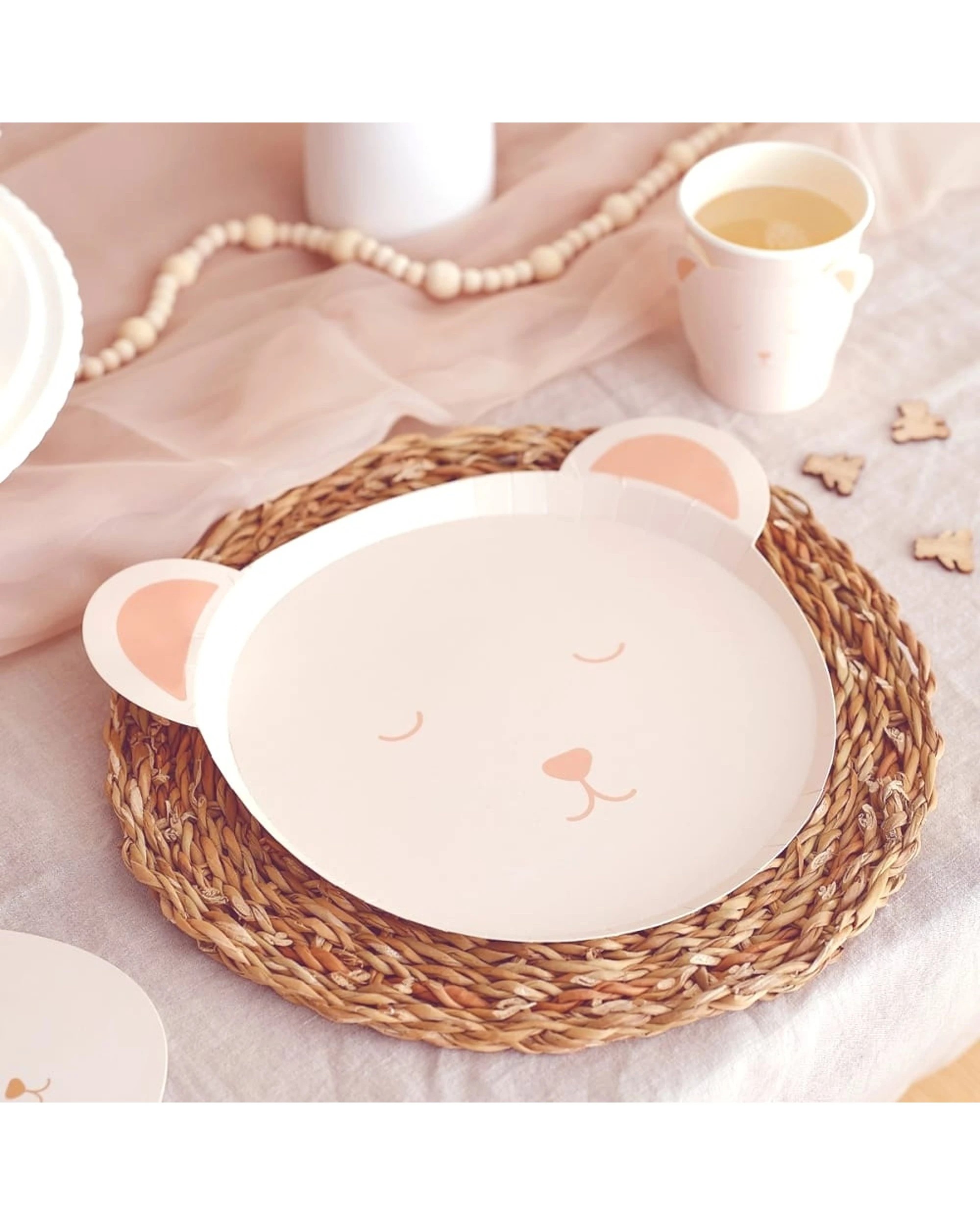 2 Anagram 8pc Teddy Bear Paper Plates Set Baby Shower Party Tableware Decoration - Multi, 2 of 2