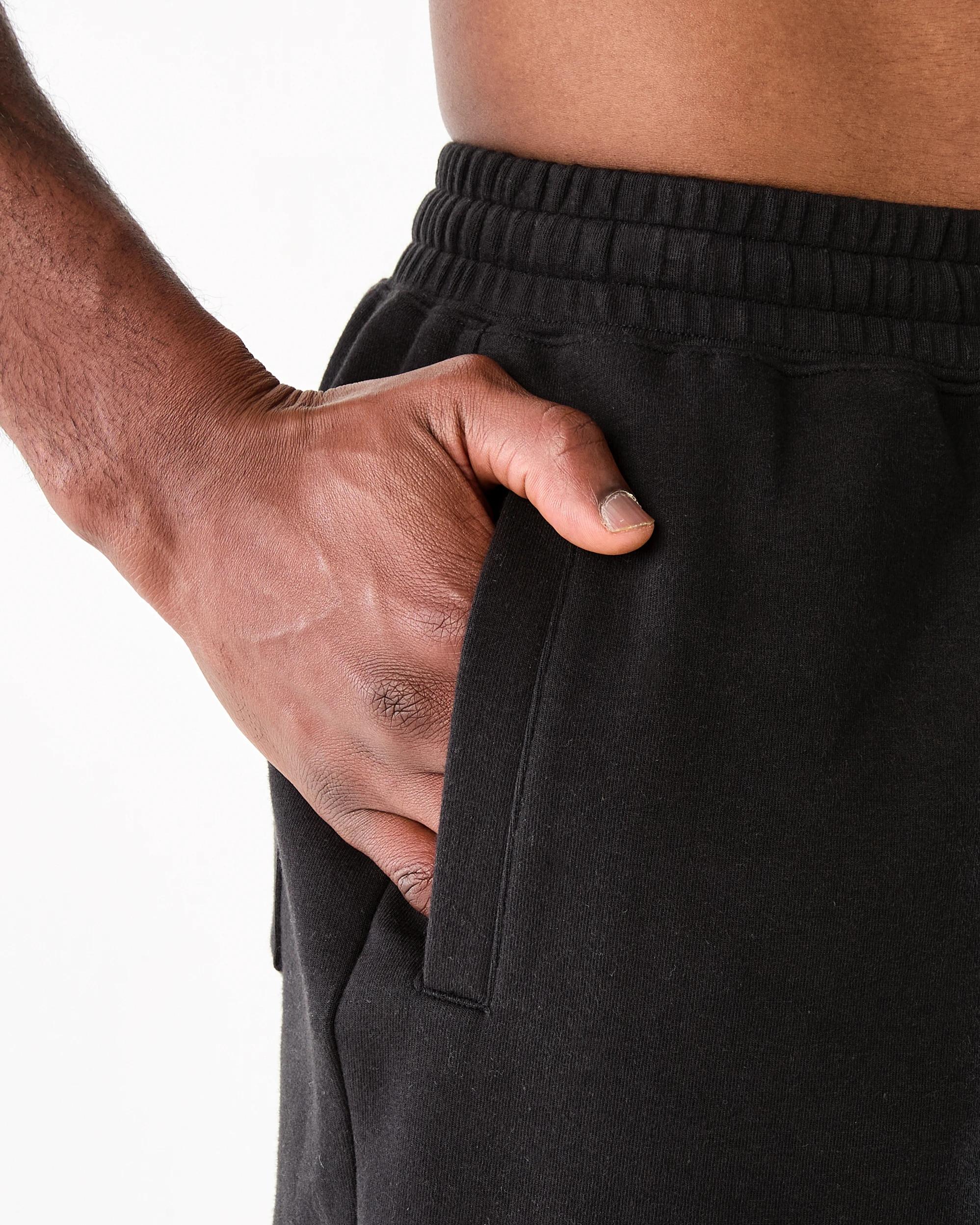 6 Elastic Waist Interlock Knit Shorts Black, 6 of 7