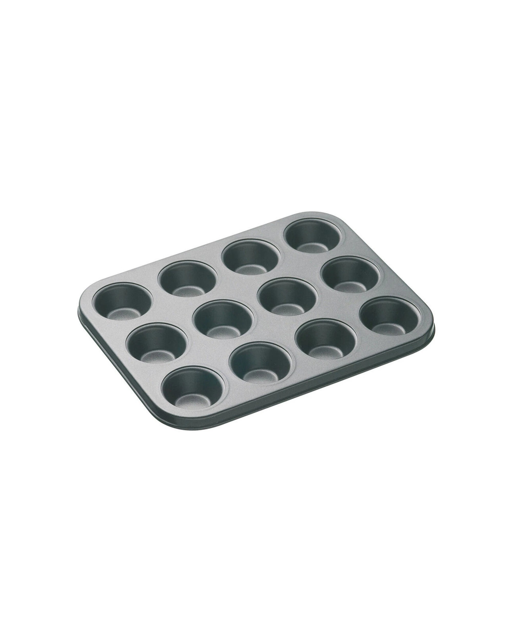 2 Mastercraft 2x 26x20cm Heavy Base 12-Cup Non-Stick Mini Muffin Pan - Black, 2 of 8