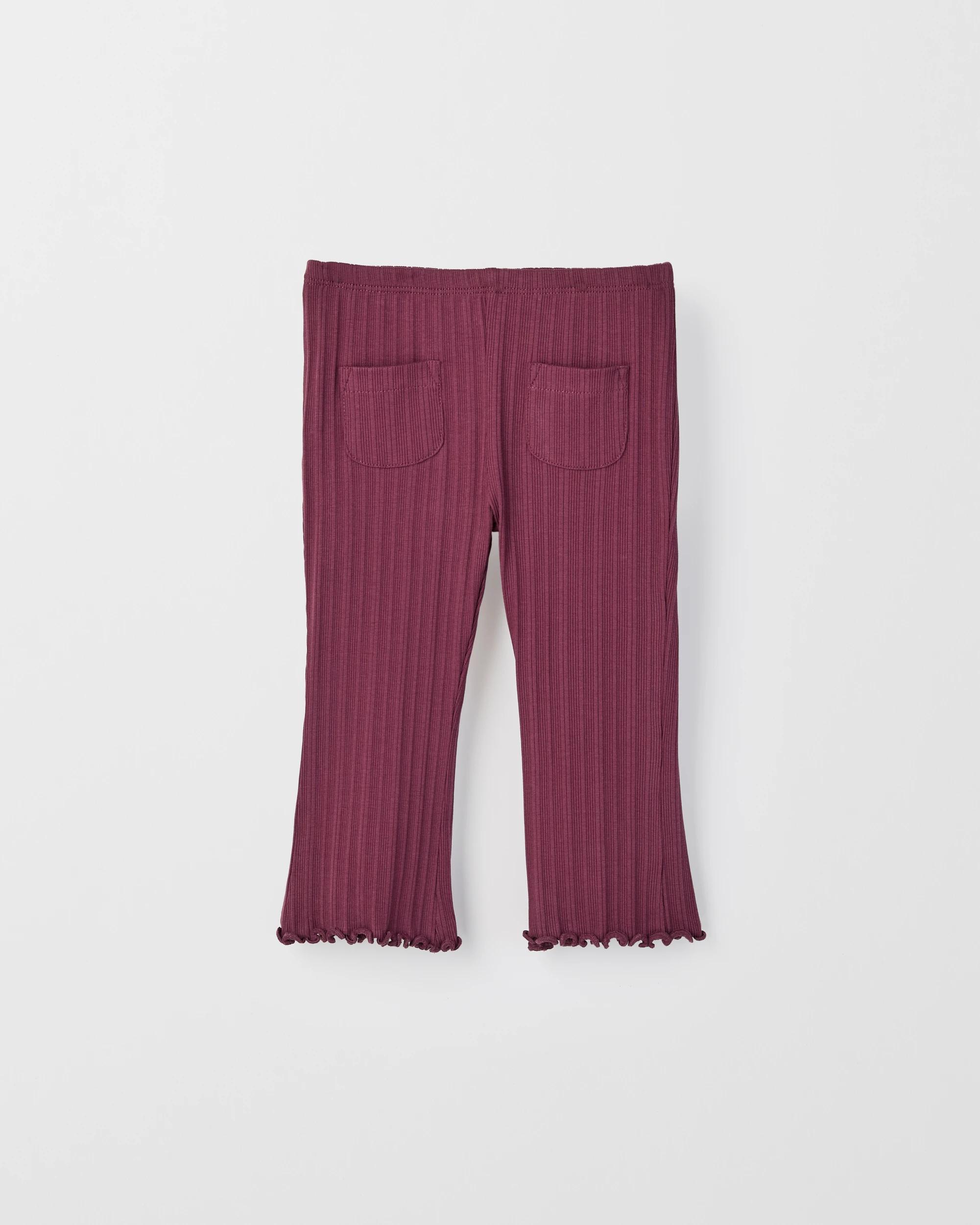 1 Target Baby Baby Organic Cotton Ribbed Pocket Front Flare Leggings EGGPLANT, 1 of 1