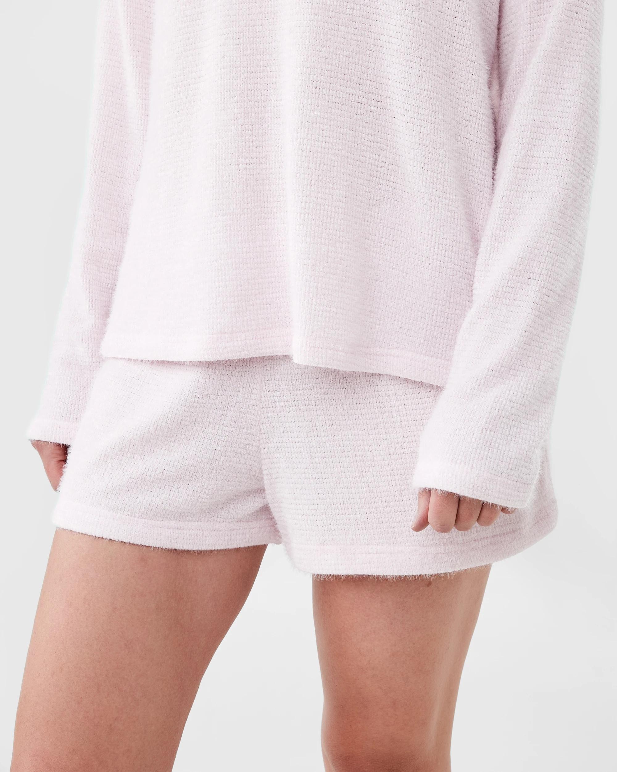 1 Plush Waffle Lounge Shorts Bllet Pink, 1 of 6