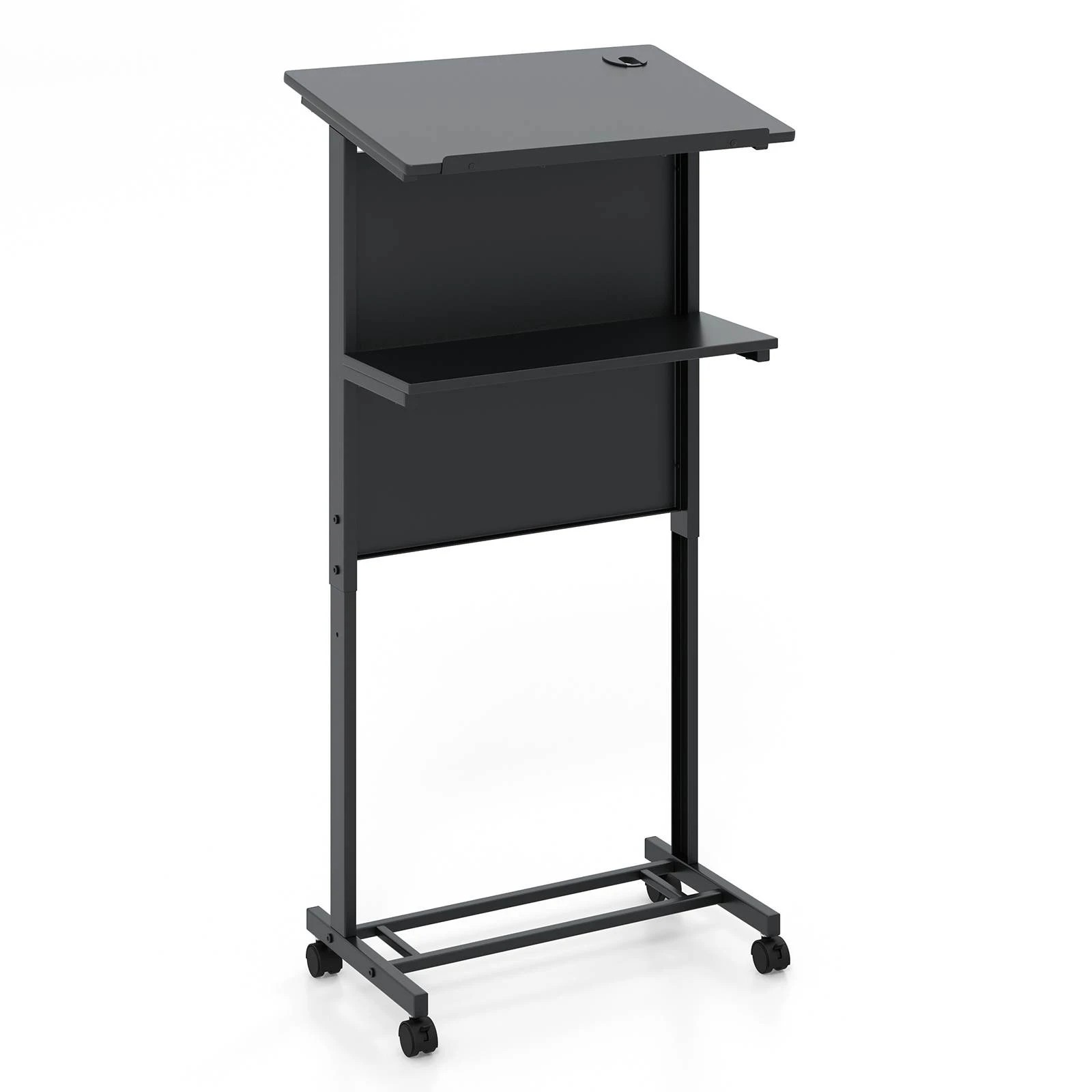 1 Costway Adjustable Lectern Table Standing Desk Sit Stand Table - Black, 1 of 1
