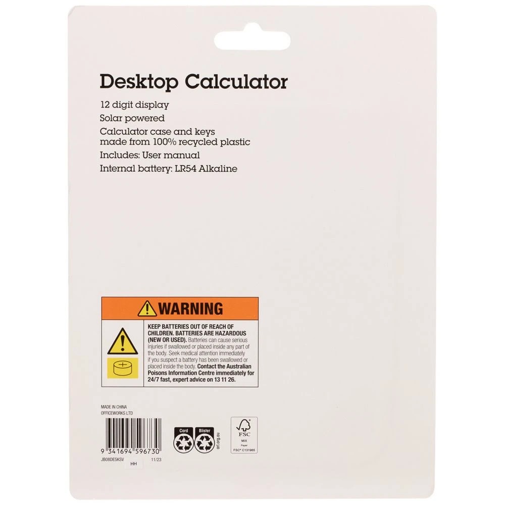 3 J.Burrows Desktop 12 Digit Calculator Silver, 3 of 4