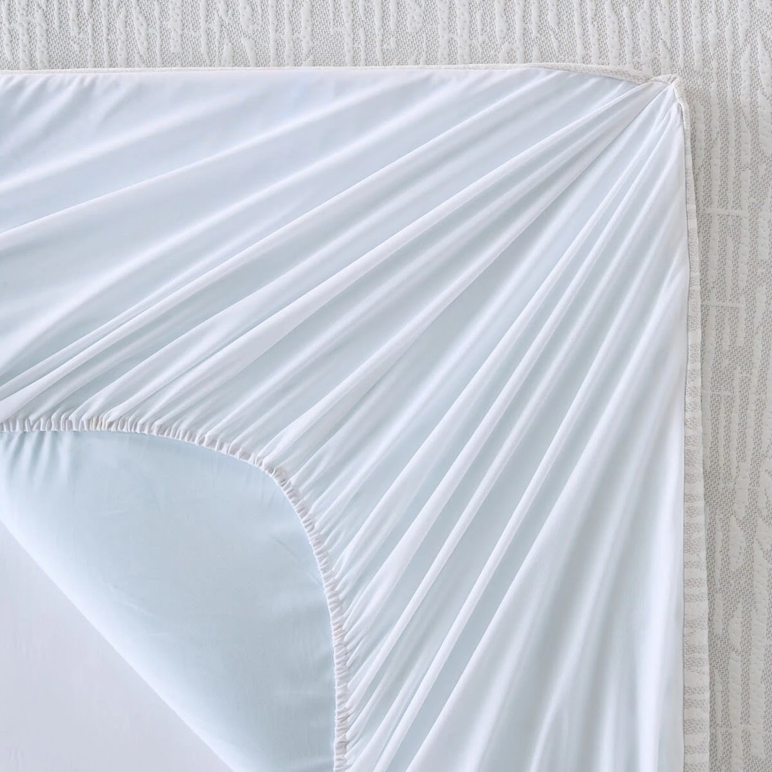 8 Memory Foam Mattress Topper with Skirt - King Bed, White and Grey, 8 of 10