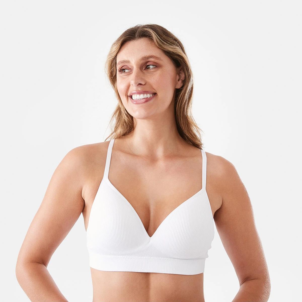 1 Seamfree Rib T-shirt Bra WHITE, 1 of 6