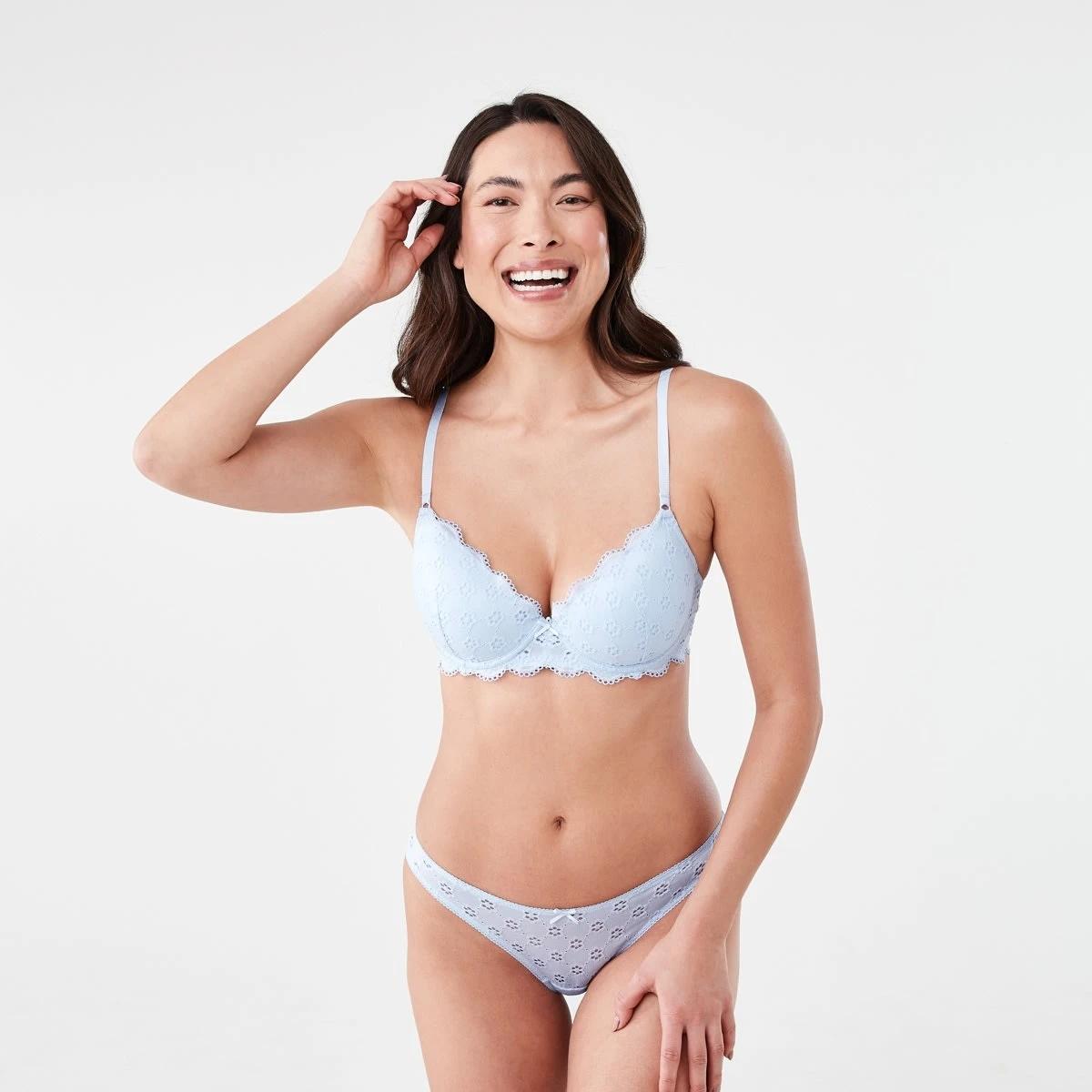 1 Co-ordinated Broderie Cheeky Bikini Briefs HALOGEN BLUE, 1 of 9