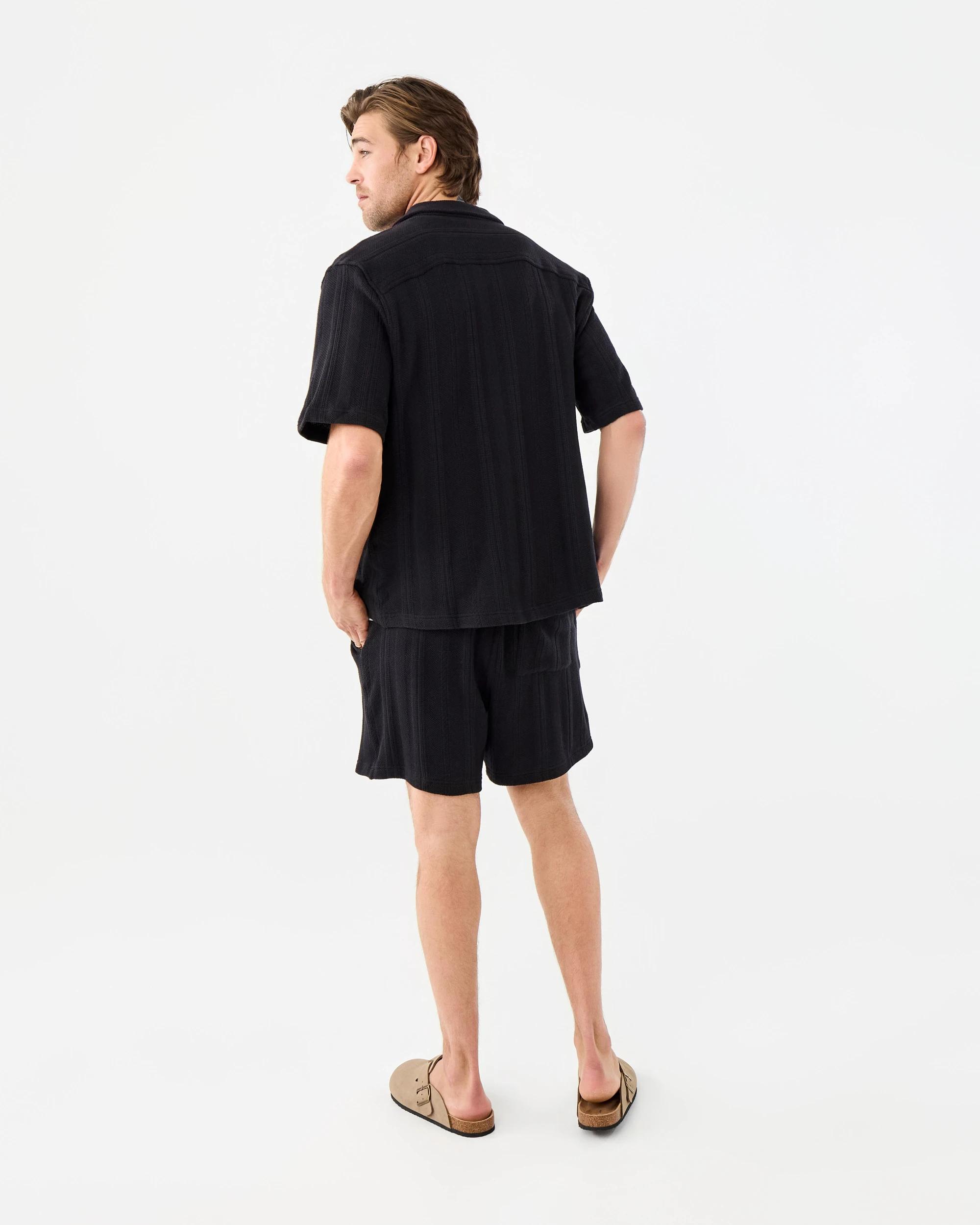 4 Short Sleeve Textured Shirt Blk Selfsp, 4 of 9