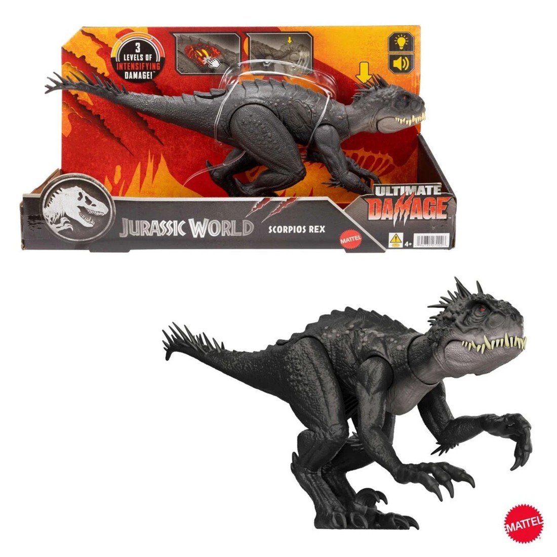 1 Jurassic World Ultimate Damage Scorpios Rex Dinosaur Figure, 1 of 6