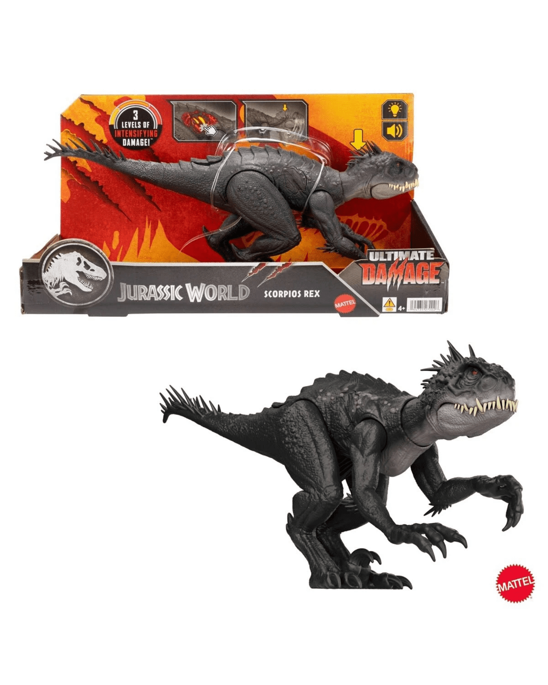 1 Jurassic World Ultimate Damage Scorpios Rex Dinosaur Figure, 1 of 6
