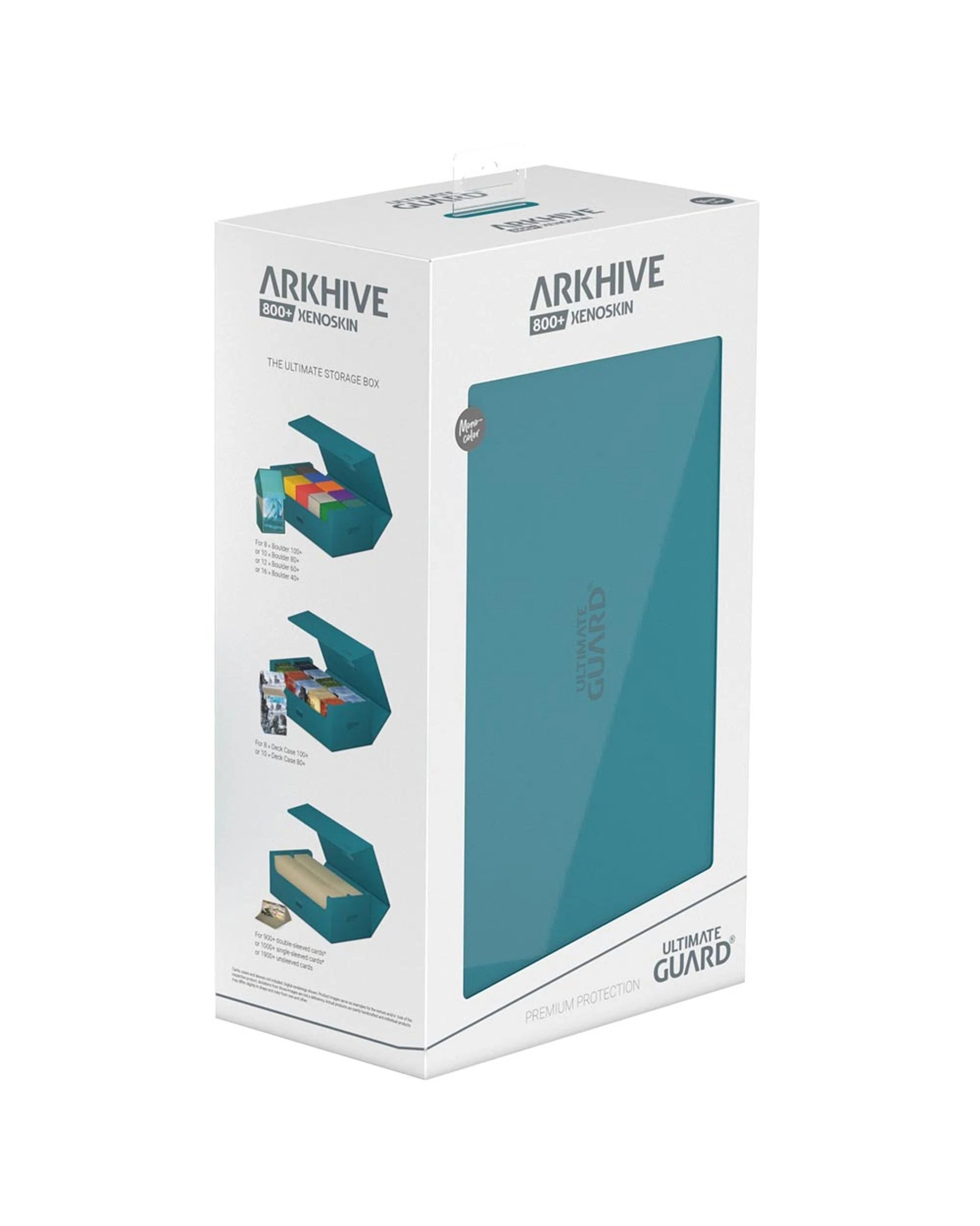 1 Ultimate Guard Arkhive 800+ Xenoskin Flip Case Standard Size Deck Box - Monocolour Petrol Blue - Multi, 1 of 6