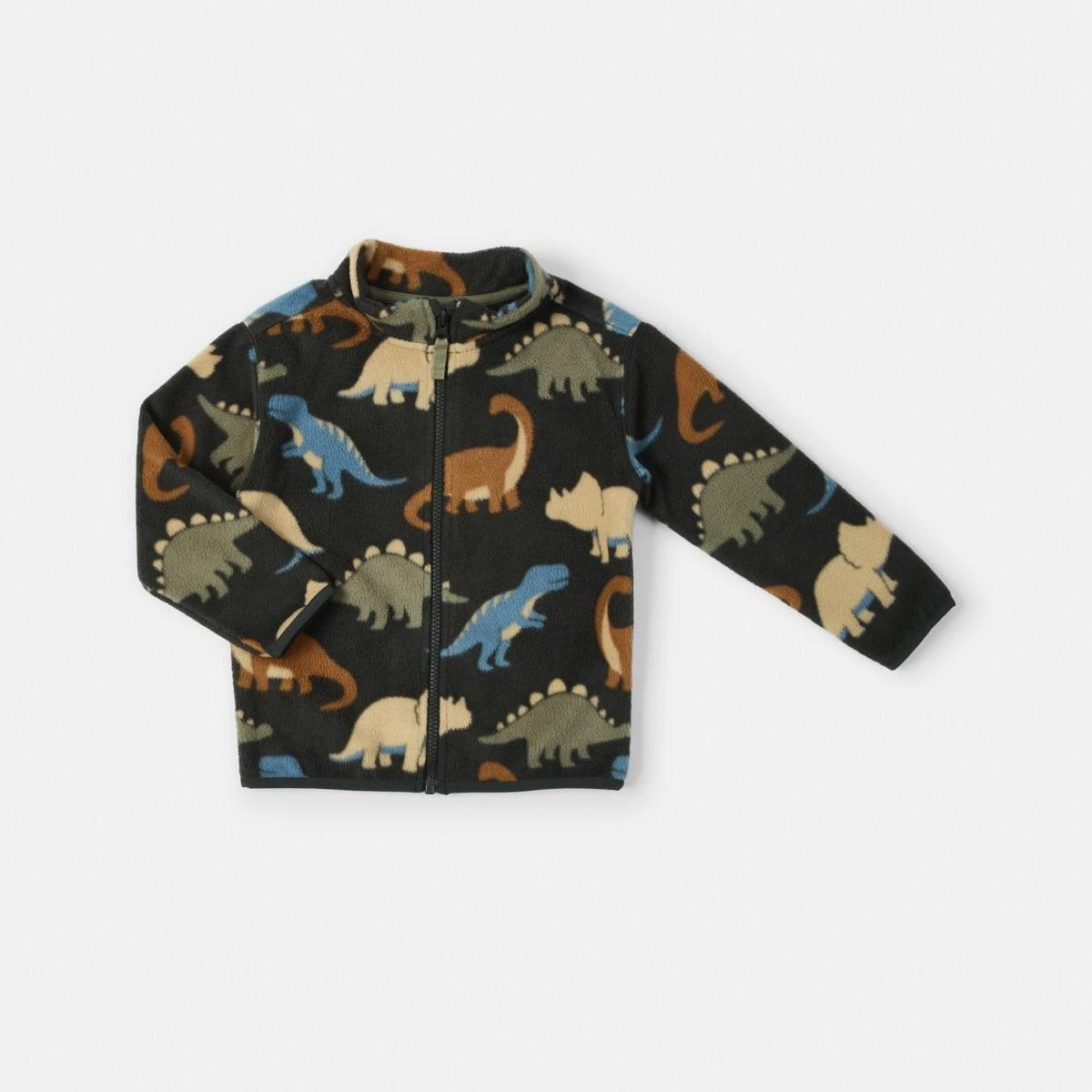 8 Fleece Zip Through Sweatshirt Gry Dino, 8 of 9