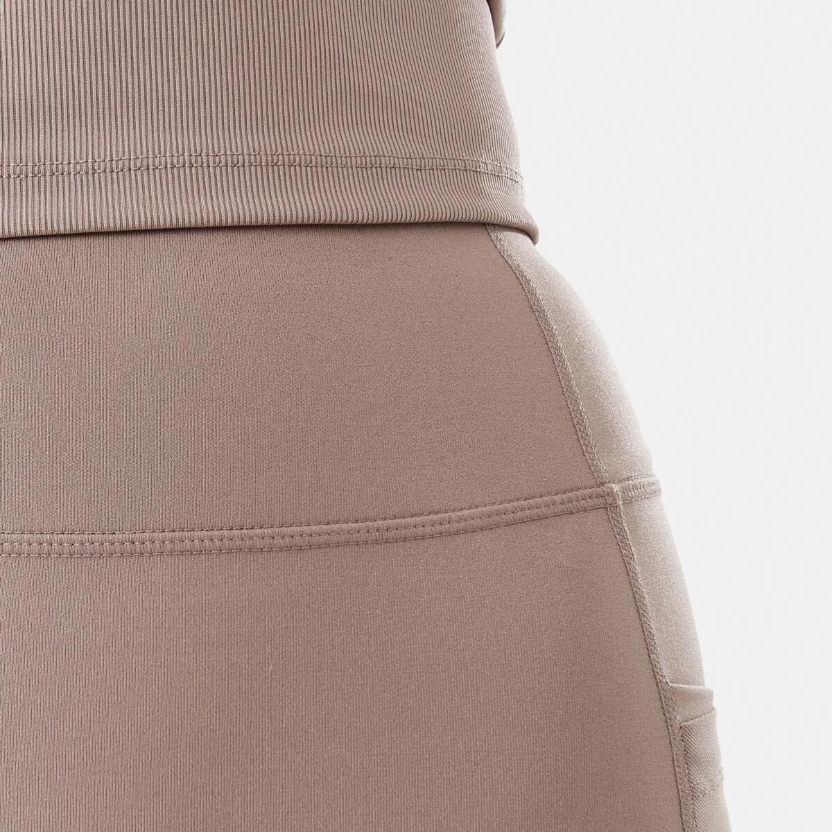 6 Active Womens Pocket Ultra Soft Shorts Taupe Tawn, 6 of 6