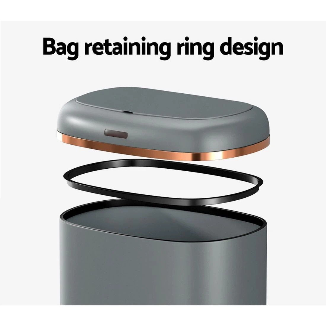 6 Devanti 38L Motion Sensor Bin Rubbish Automatic - Grey, 6 of 7