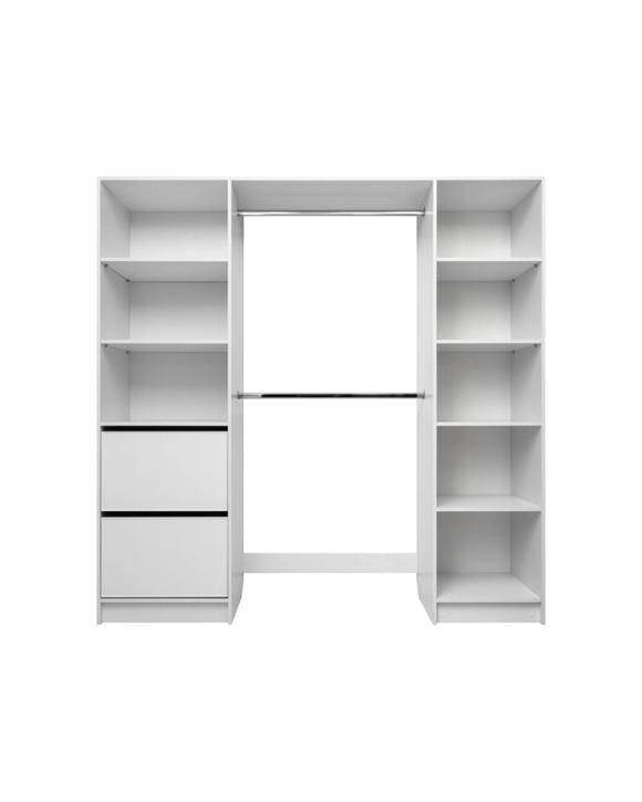 European Cabinetry Basel Walk In Wardrobe Kit Slim Shaker Panel Swiss Krono Boards - White