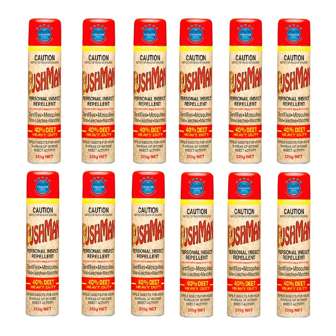 1 Bushman Ultra Insect Repellent Aerosol 225 12 Pack, 1 of 1