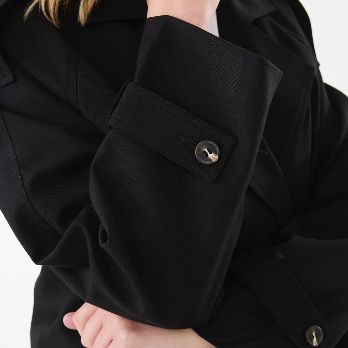 7 Crop Trench Coat Black, 7 of 8